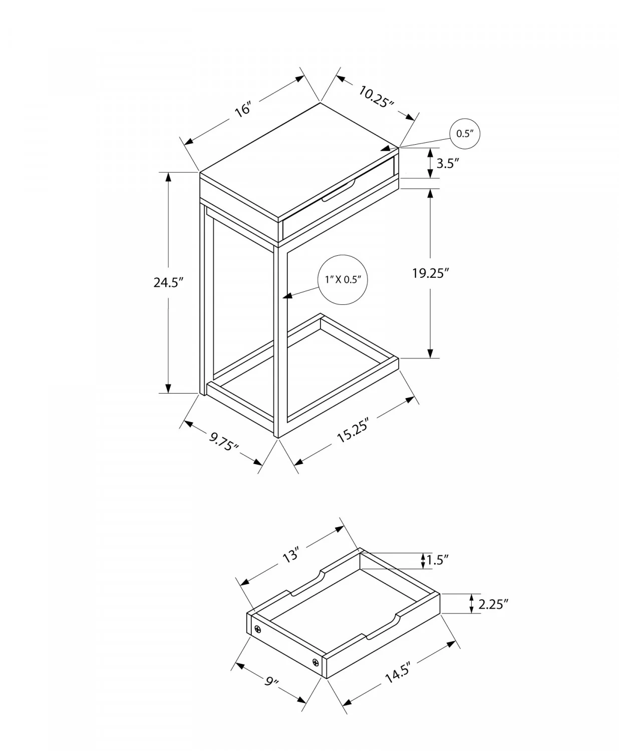Astra Side Table - Black - Image 3