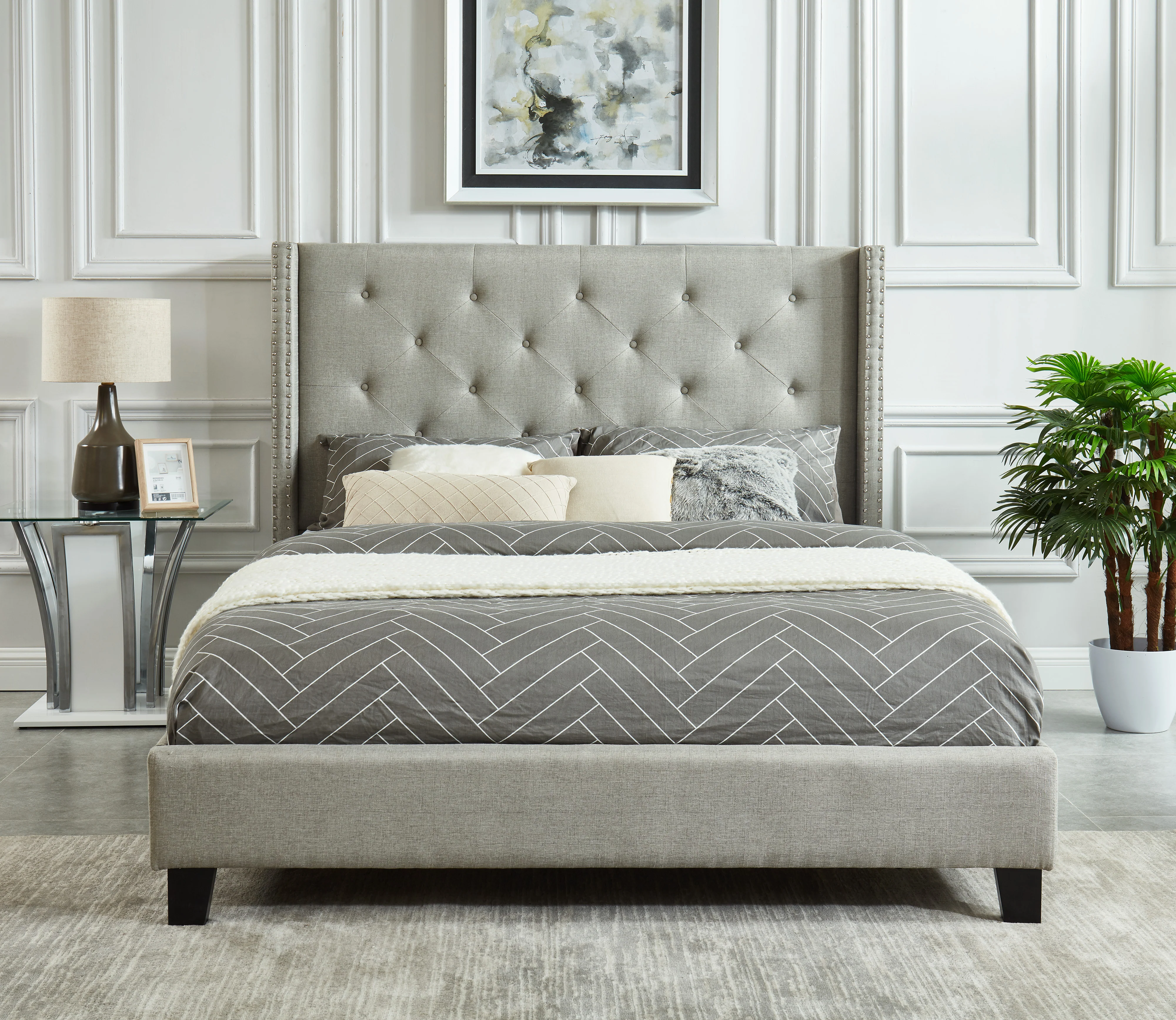 Audrey 3-Piece Full Bed - Grey - Image 2