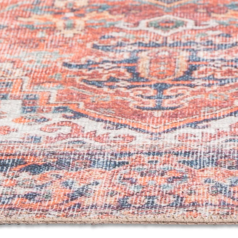 Aura Traditional Rug - 5' x 7' - Red/Blue - Image 2