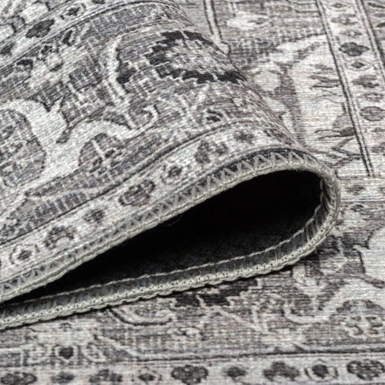 Aura Traditional Rug - 6' x 9' - Black /White - Image 5