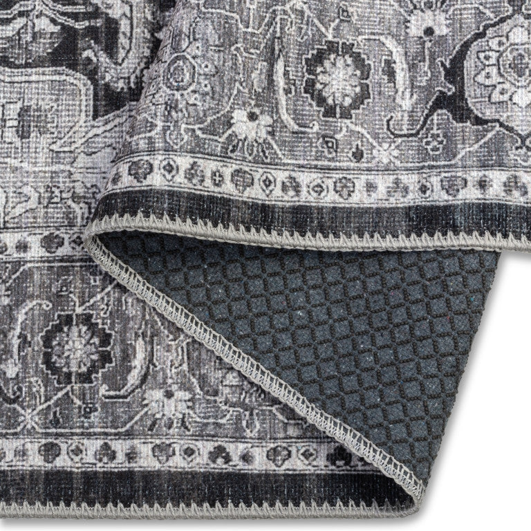 Aura Traditional Rug - 9' x 12' - Black /White - Image 2