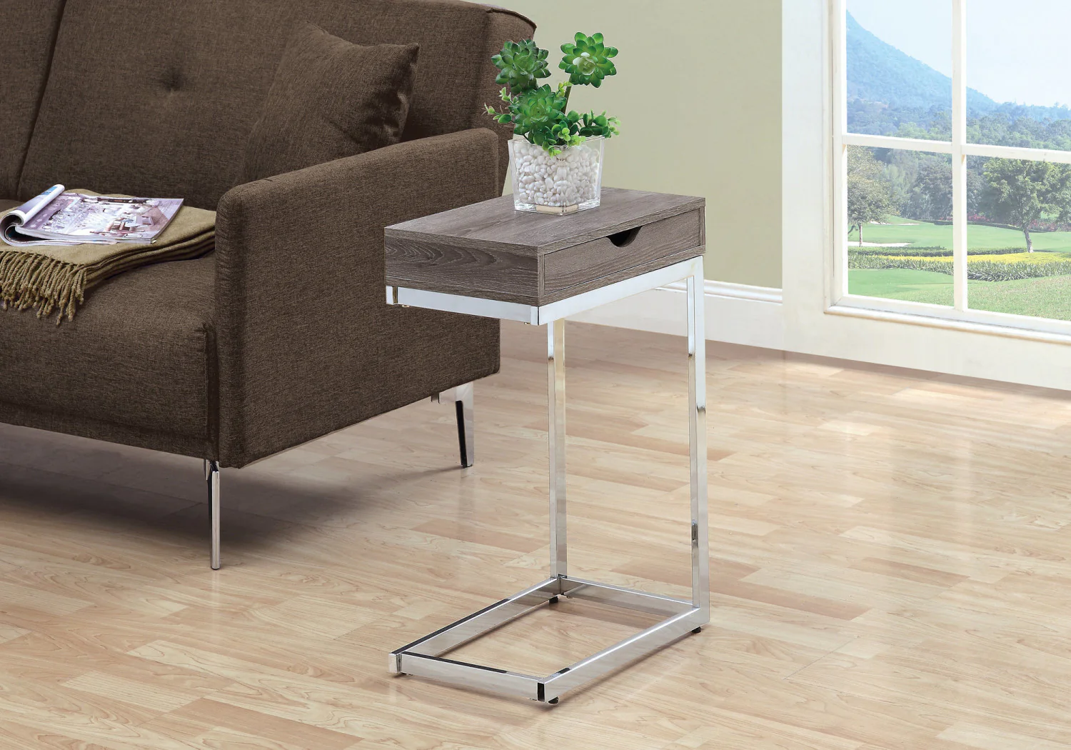 Auron Side Table - Taupe - Image 2