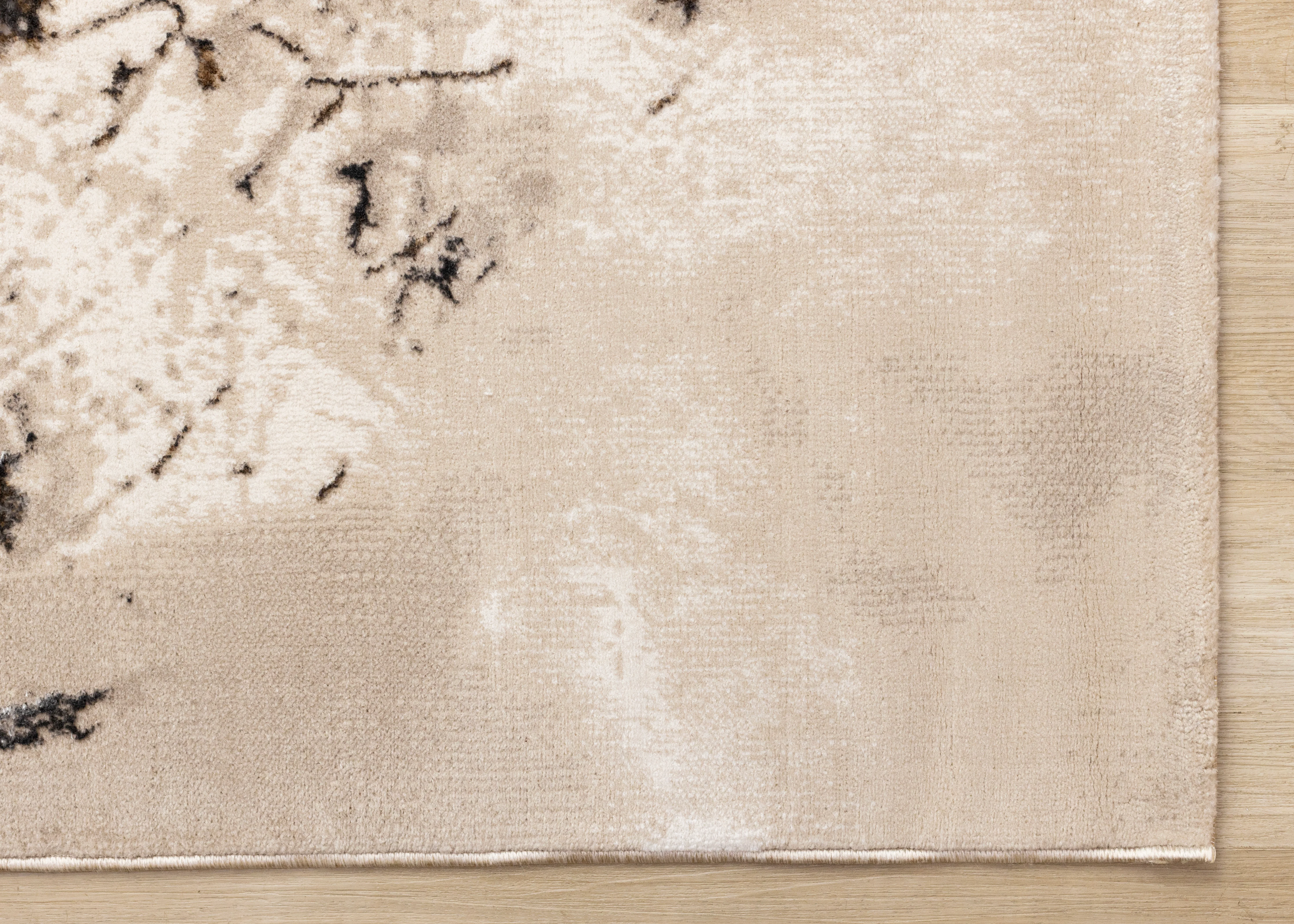 Autumn Drift 6'7" x 9'6" Distressed Foliage Area Rug - Light Brown, Beige - Image 3