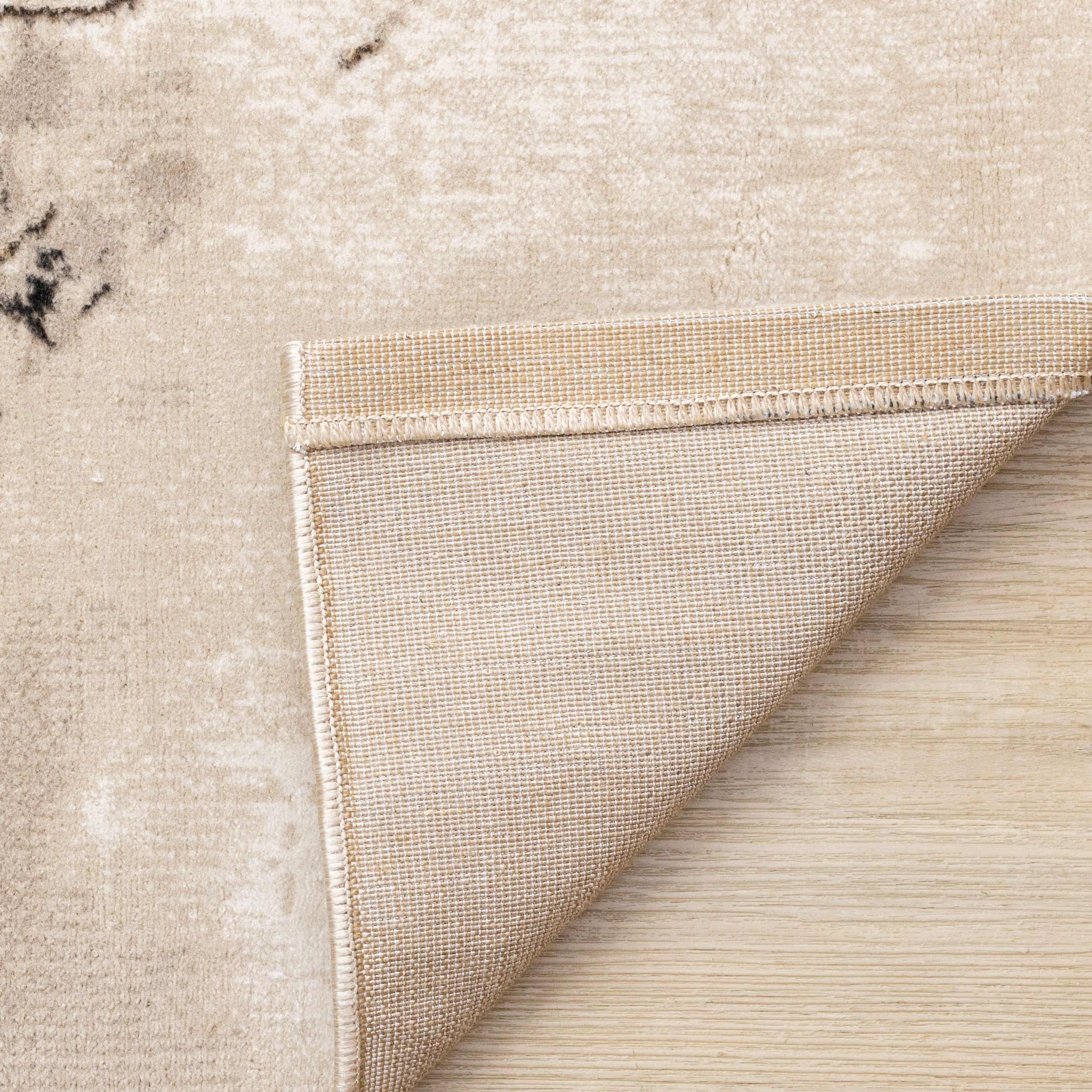 Autumn Drift 6'7" x 9'6" Distressed Foliage Area Rug - Light Brown, Beige - Image 8