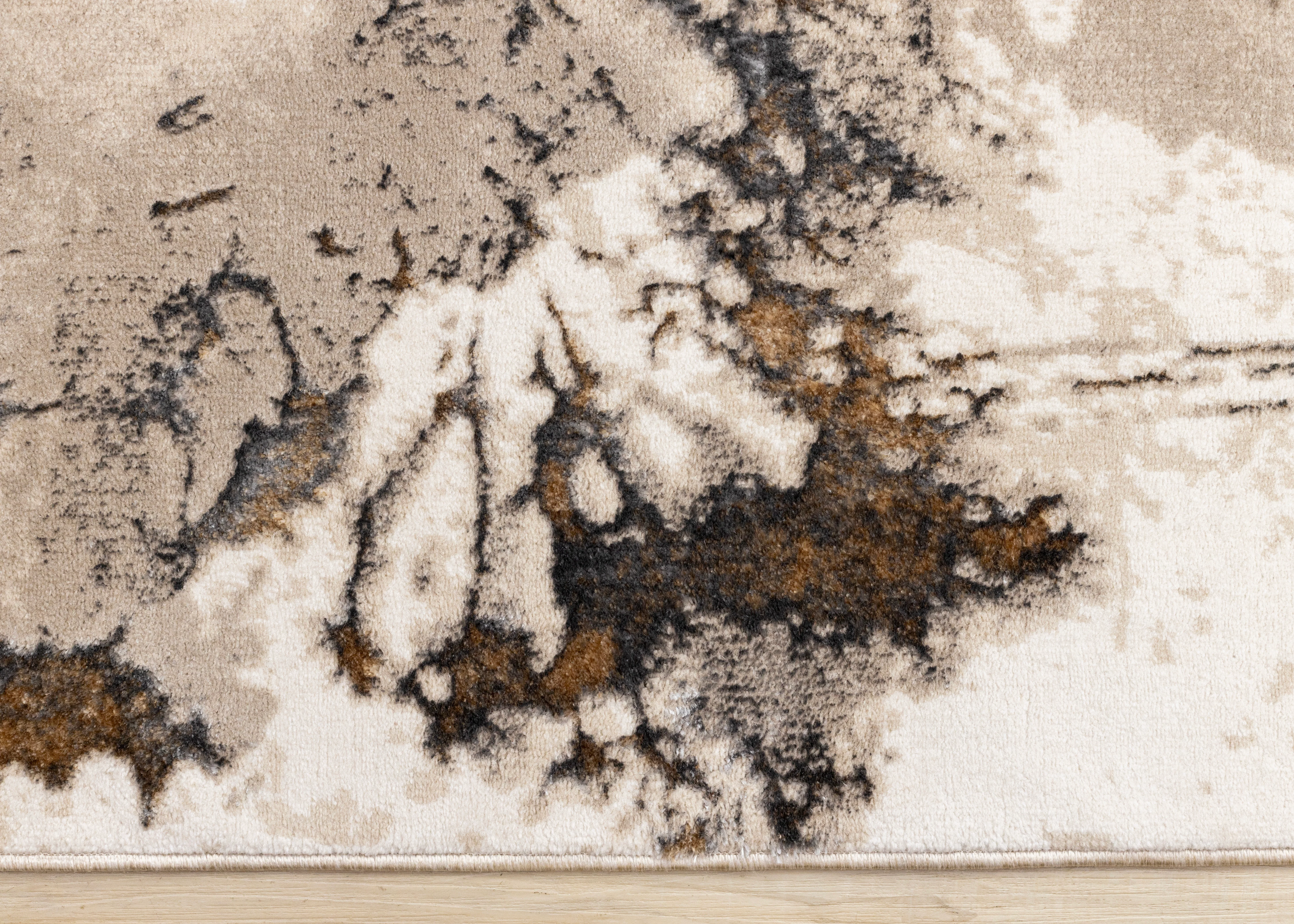 Autumn Drift 7'10" x 10'6" Distressed Foliage Area Rug - Light Brown, Beige - Image 5