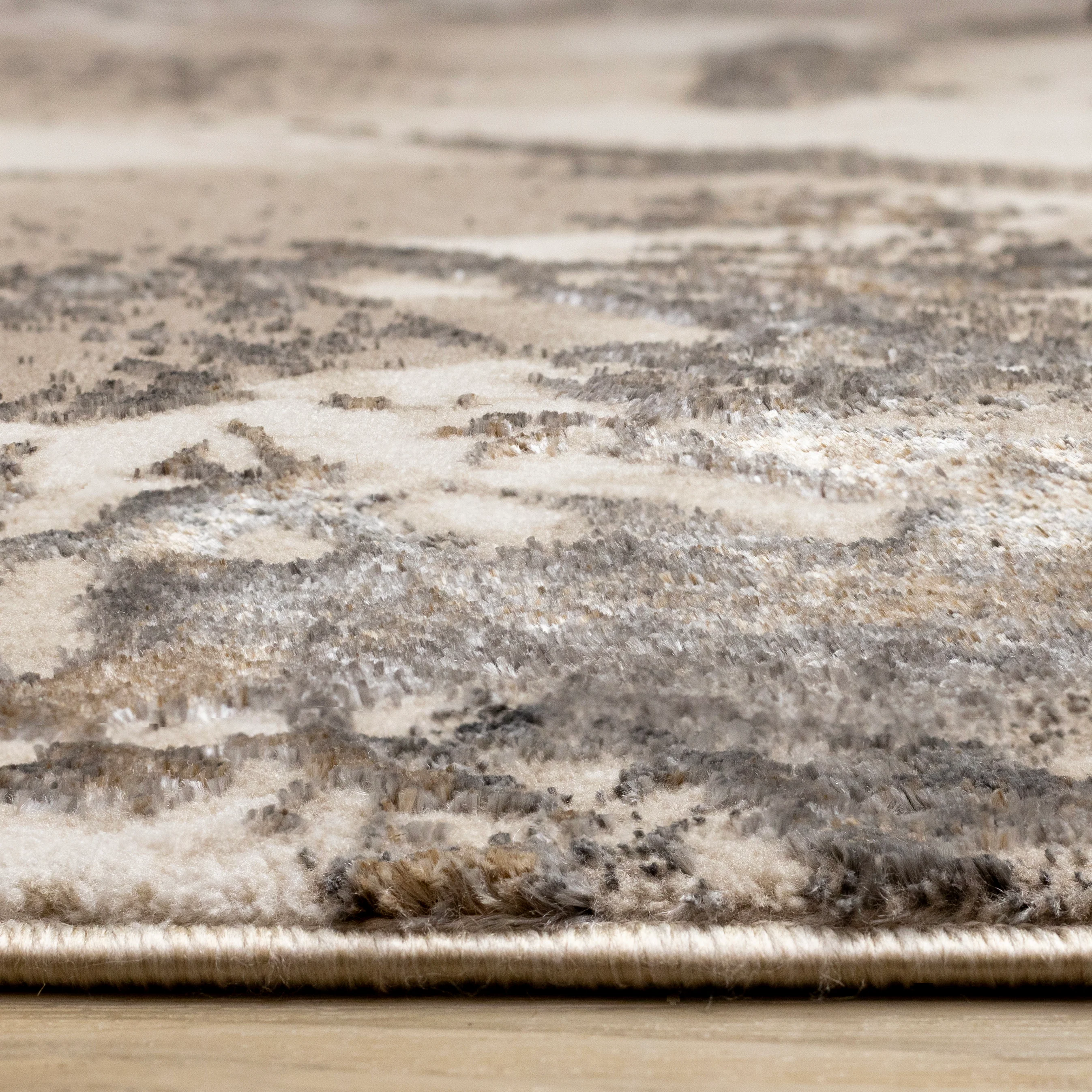 Autumn Drift 7'10" x 10'6" Distressed Foliage Area Rug - Light Brown, Beige - Image 6
