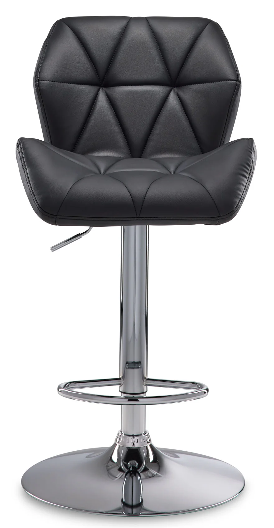 Ava Bar Height Stool - Black, Chrome - Image 2