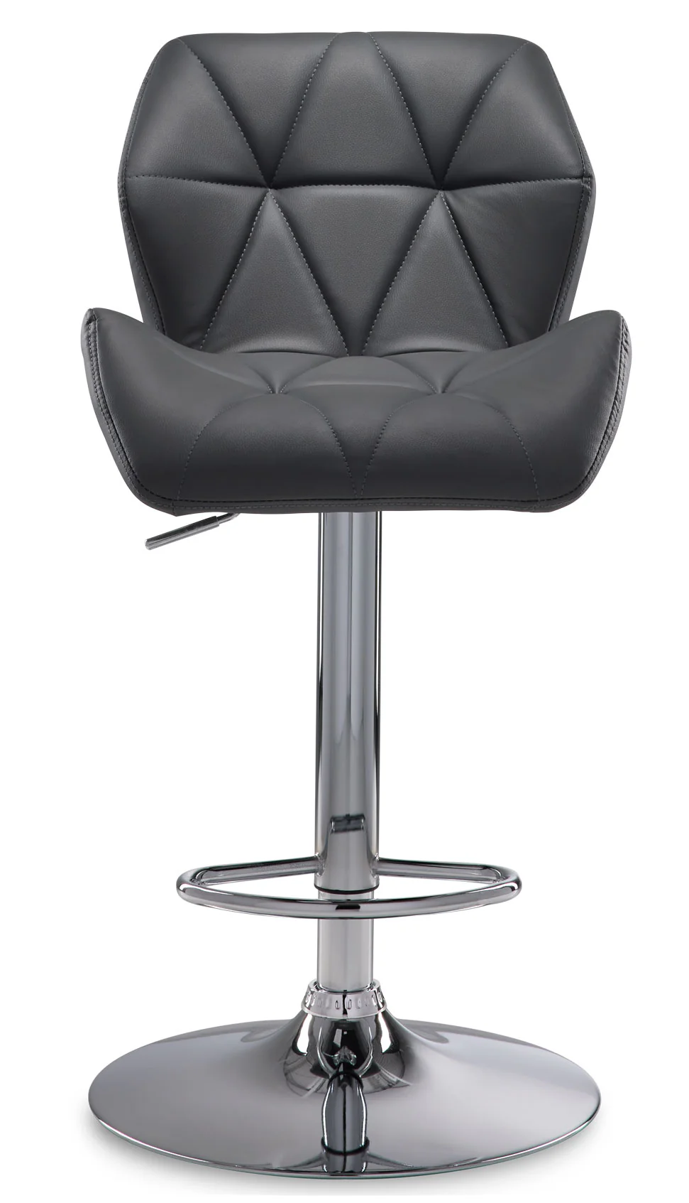 Ava Bar Height Stool - Grey, Chrome - Image 2