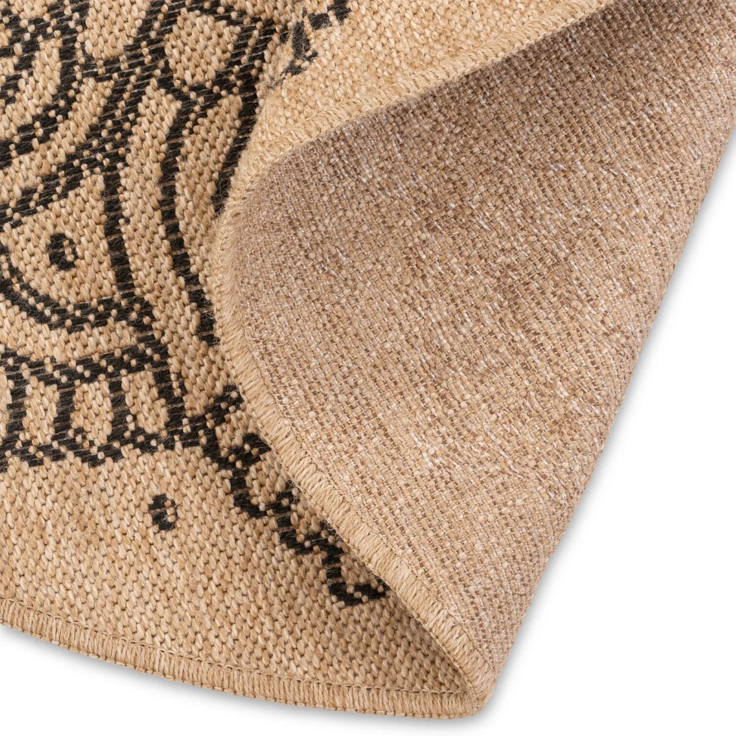 Avanos Medallion Indoor/Outdoor Rug - 6ft Round - Beige/Black - Image 2