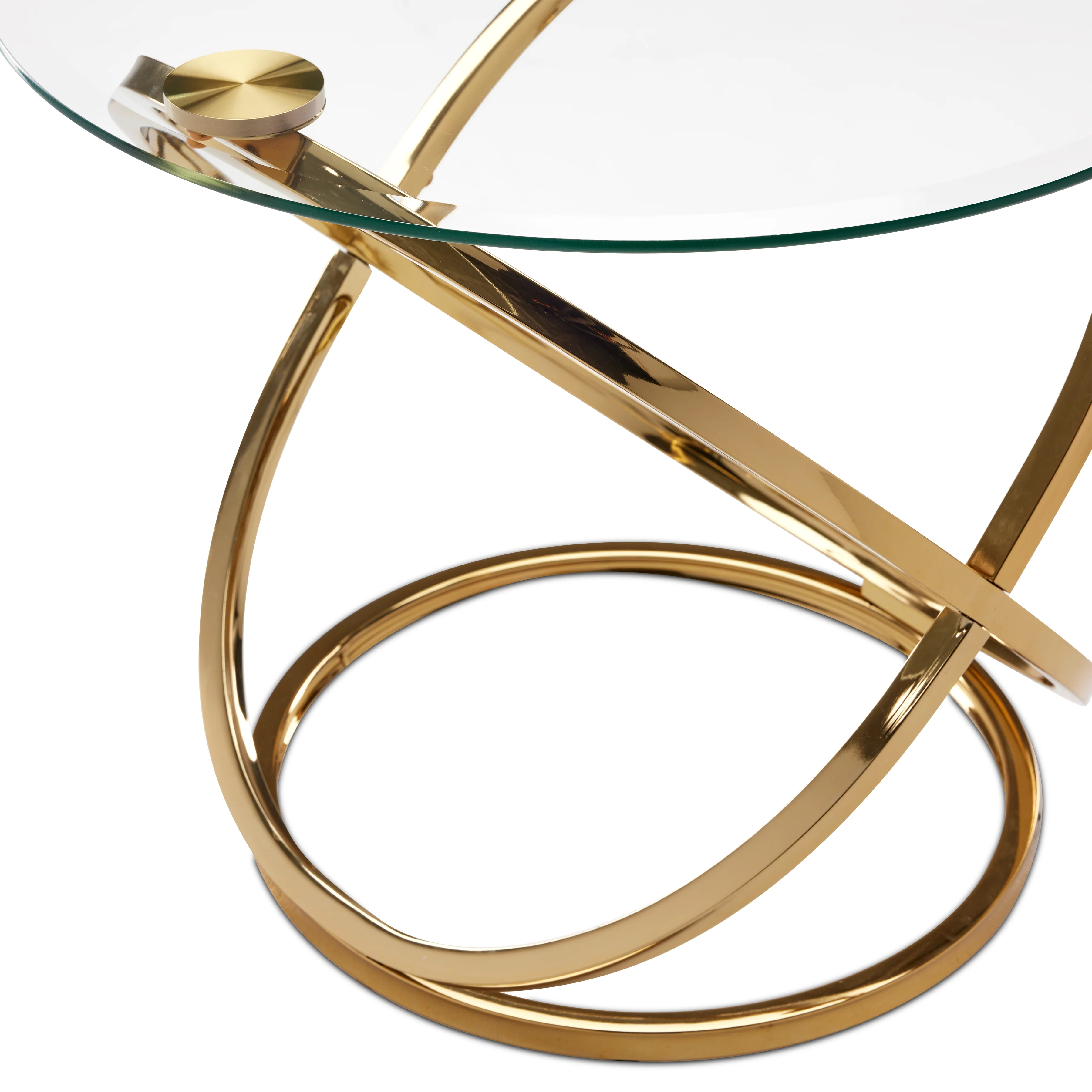 Axis 26" End Table - Glass and Gold - Image 3