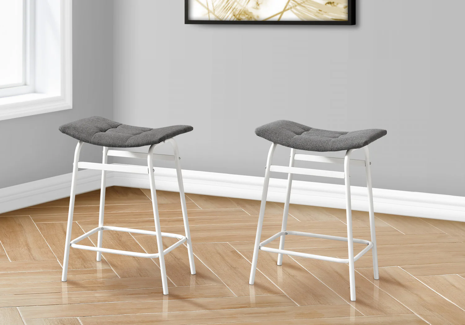 Baffin Counter Stool - White/Grey - Set Of Two - Image 2