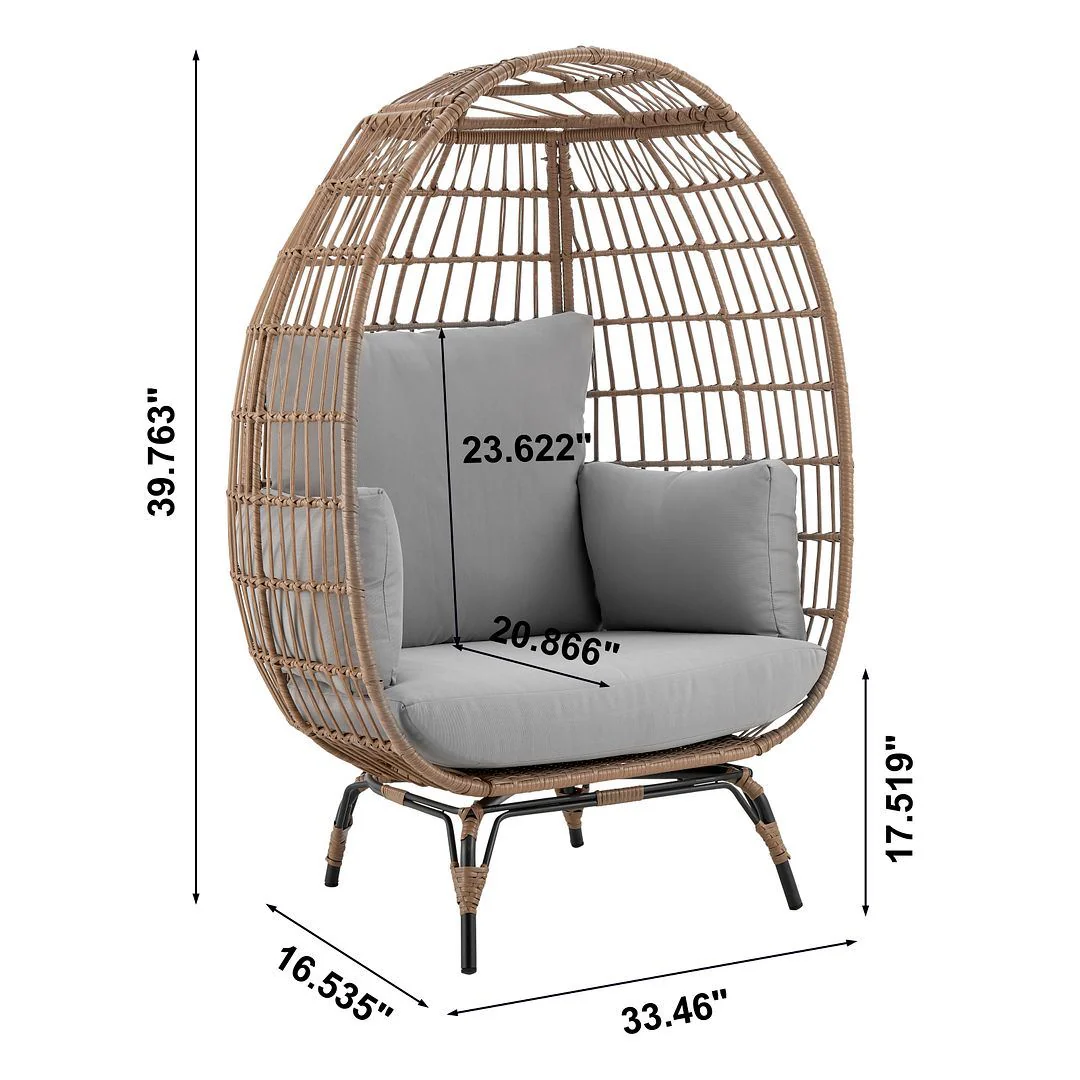 Baffin Indoor/Outdoor Egg Chair - Tan/Grey - Image 9