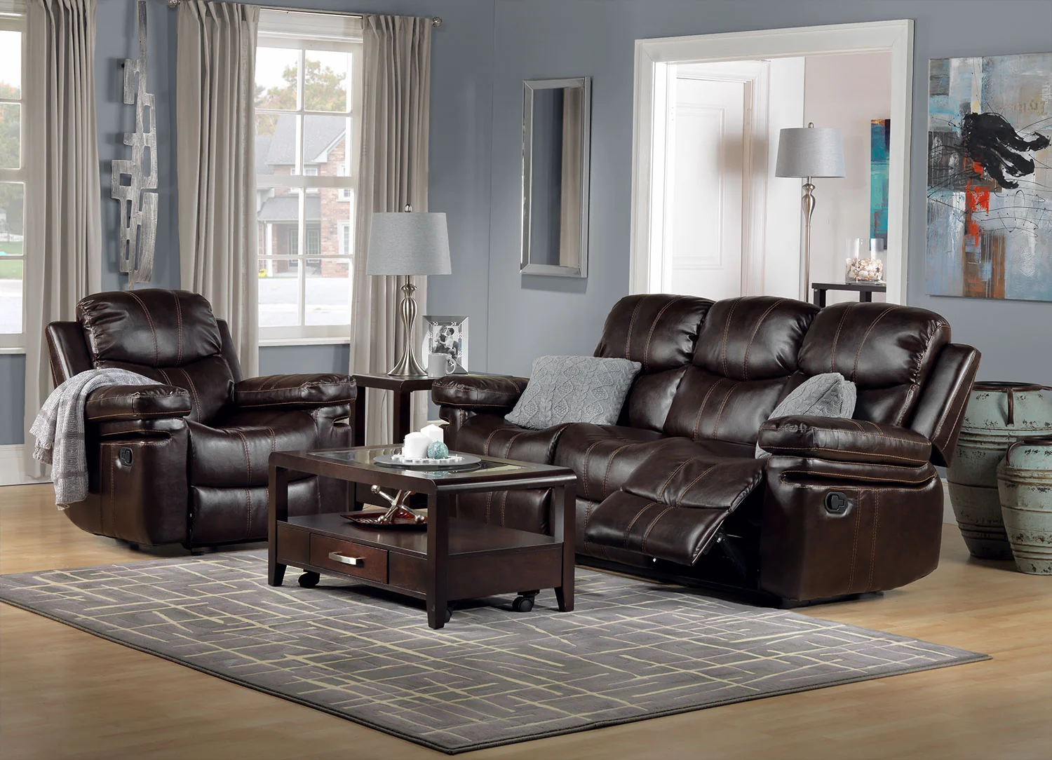 Barcelona Rocker Recliner - Brown - Image 7