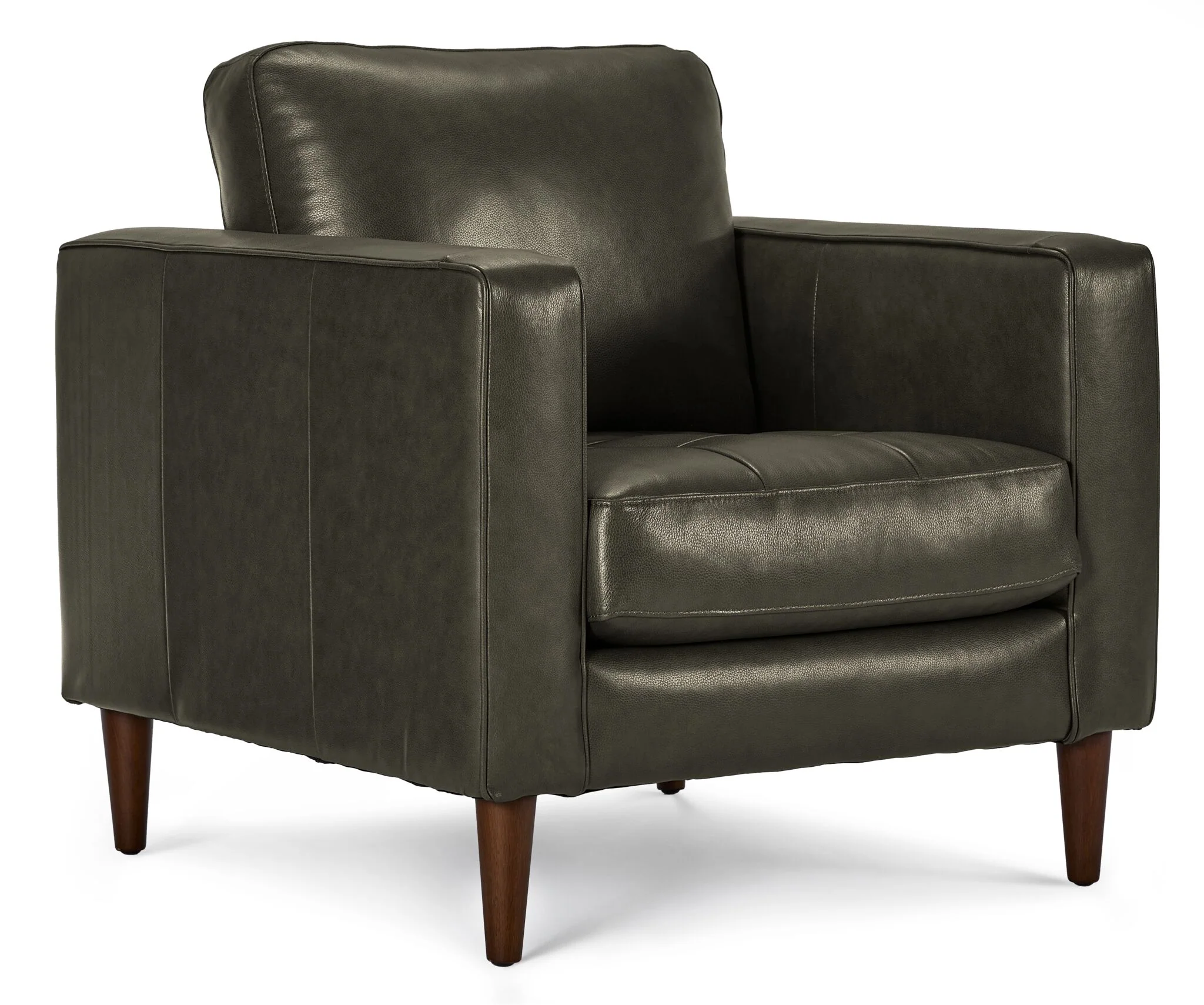 Bari Leather Sofa and Chair Set - Charcoal - Image 3