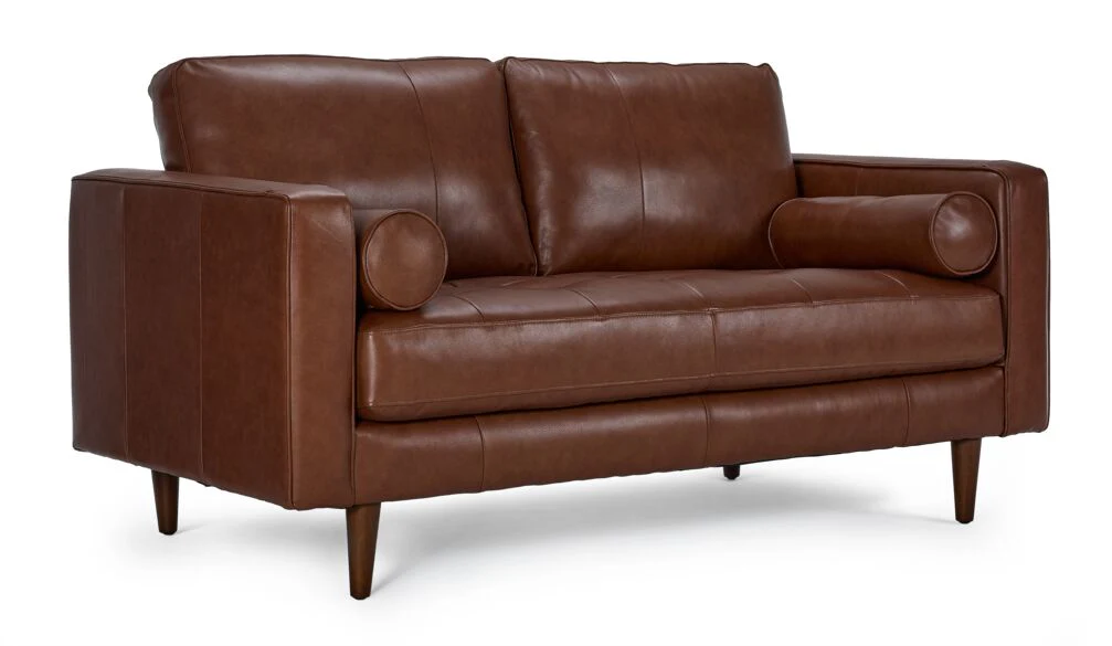 Bari Leather Sofa and Loveseat Set - Cobblestone - Image 3