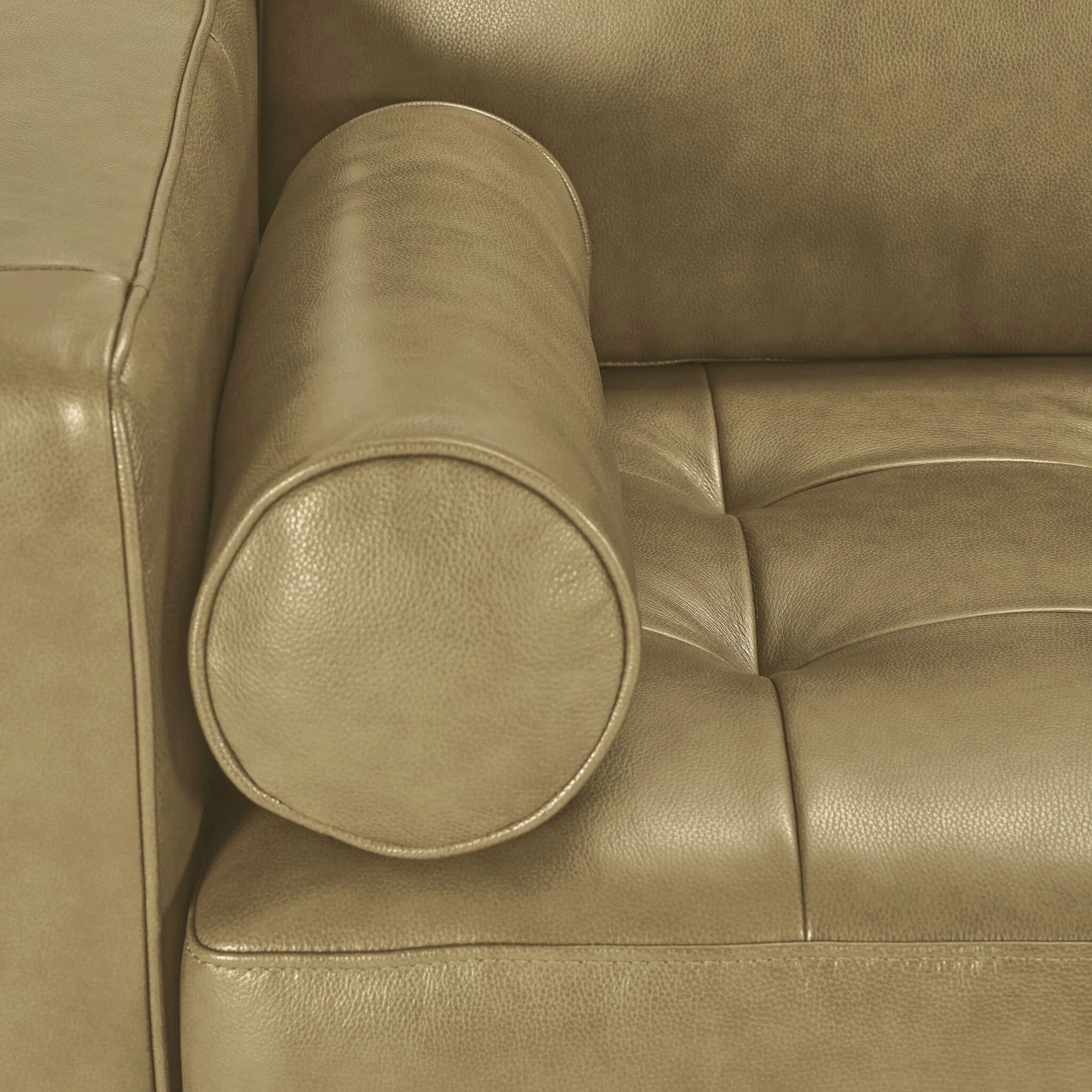 Bari Leather Sofa and Loveseat Set - Stone - Image 4