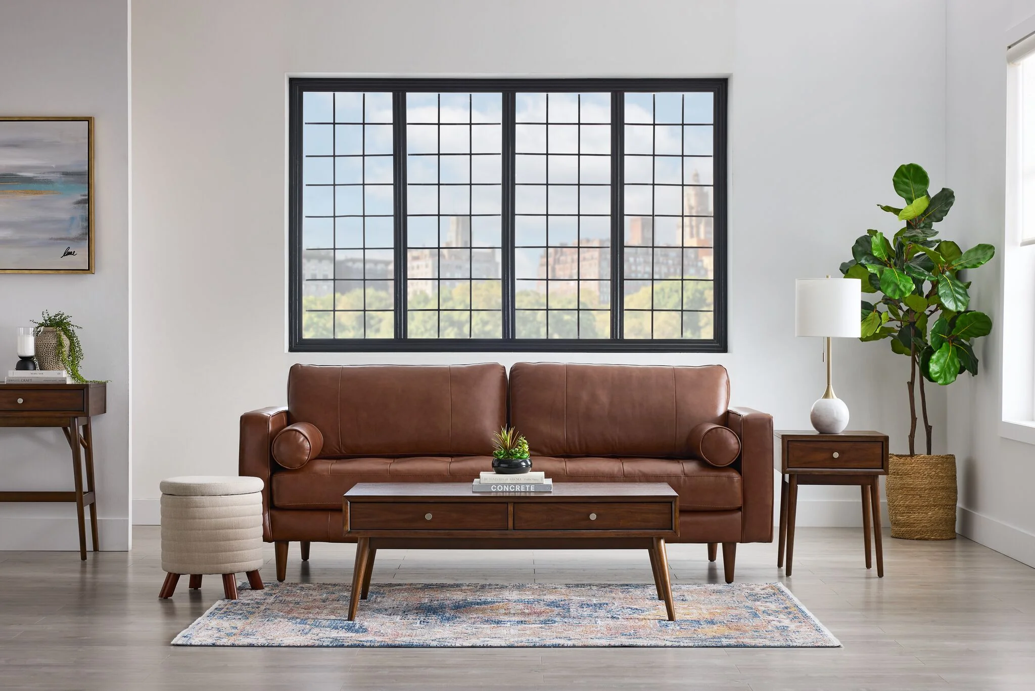 Bari Leather Sofa - Cobblestone - Image 2