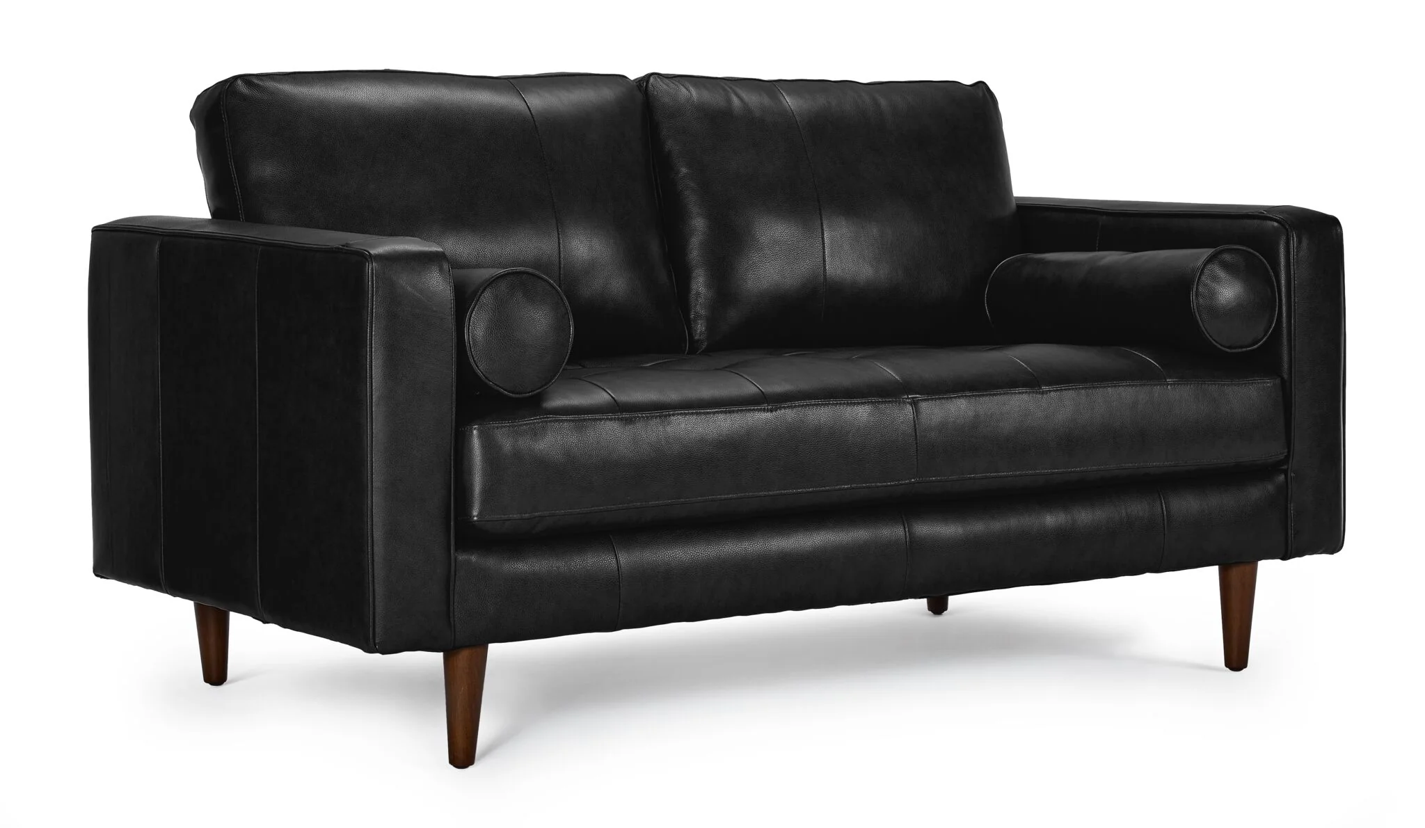 Bari Leather Sofa, Loveseat and Chair Set - Black - Image 3