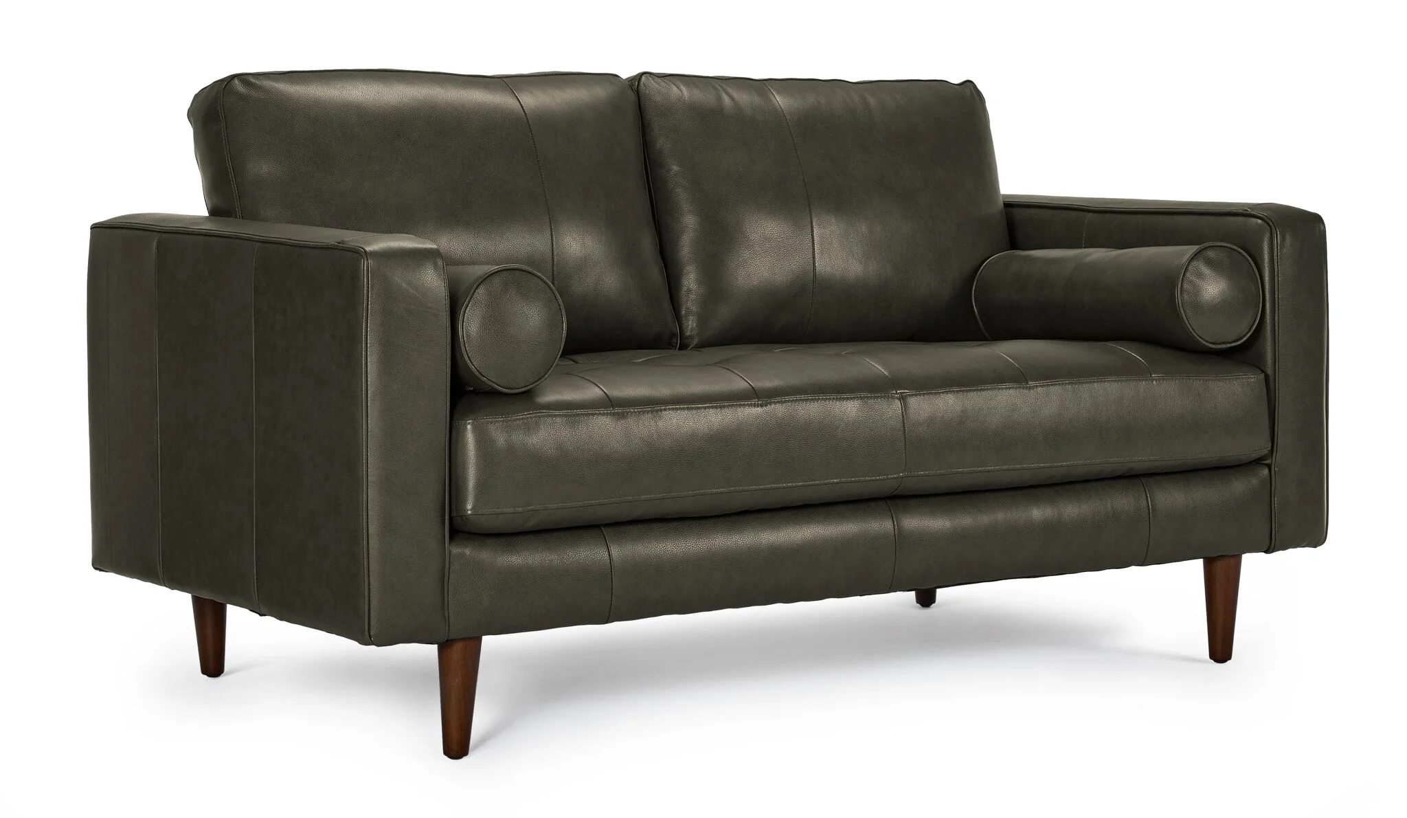 Bari Leather Sofa, Loveseat and Chair Set - Charcoal - Image 3