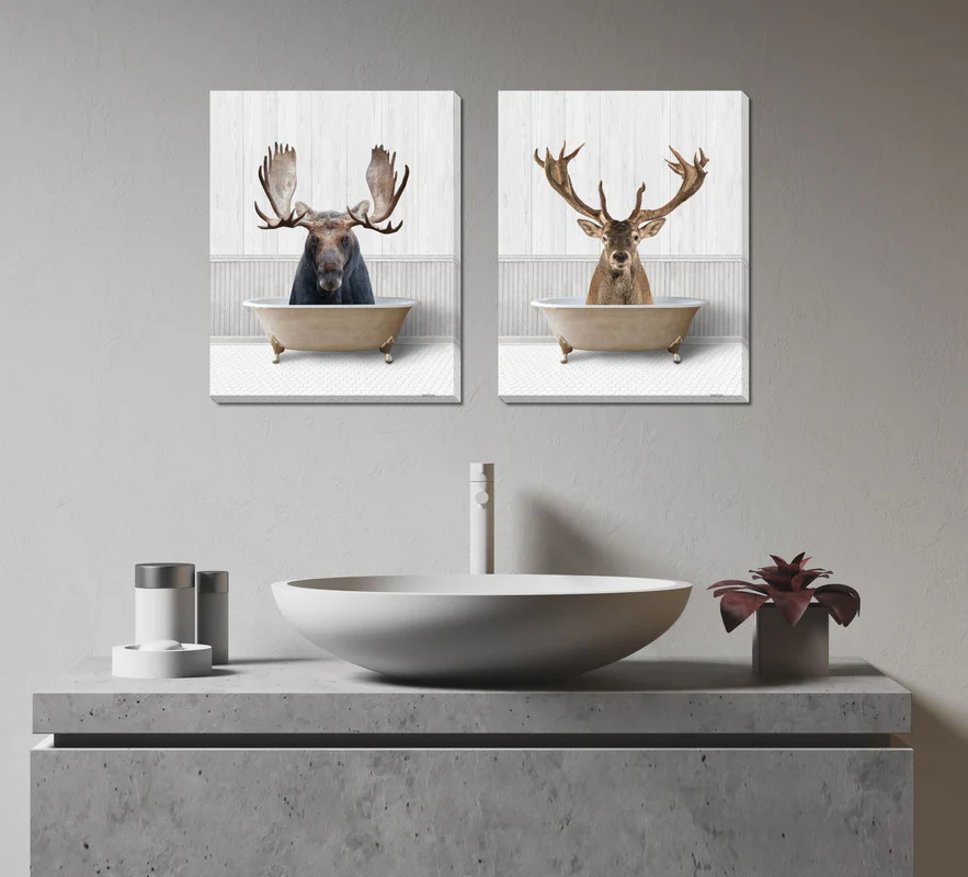 Bathtime Friends V Wall Art - Light Brown - 16 X 20 - Image 2
