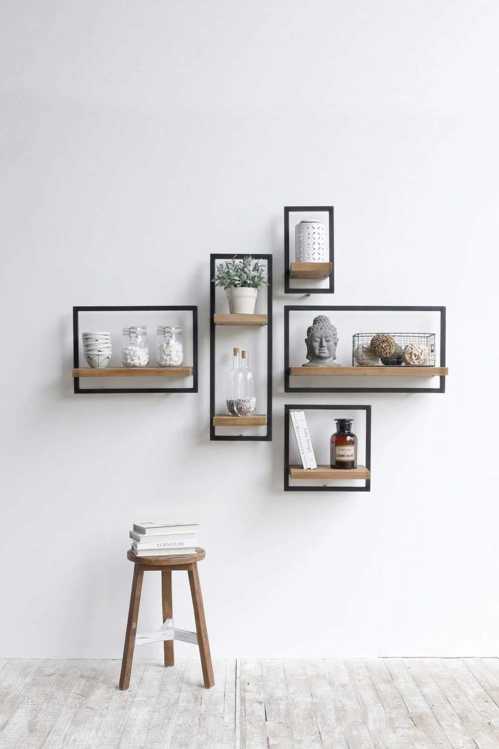 Bayan Metal Frame Wall Box I - Teak - Image 2
