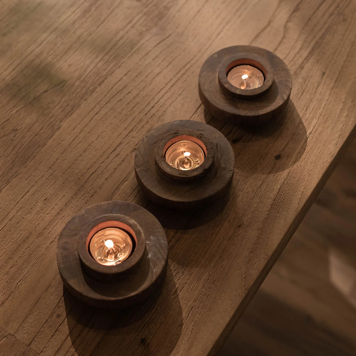 Bayan Ring Candle Holder - Wood Grain - Image 2