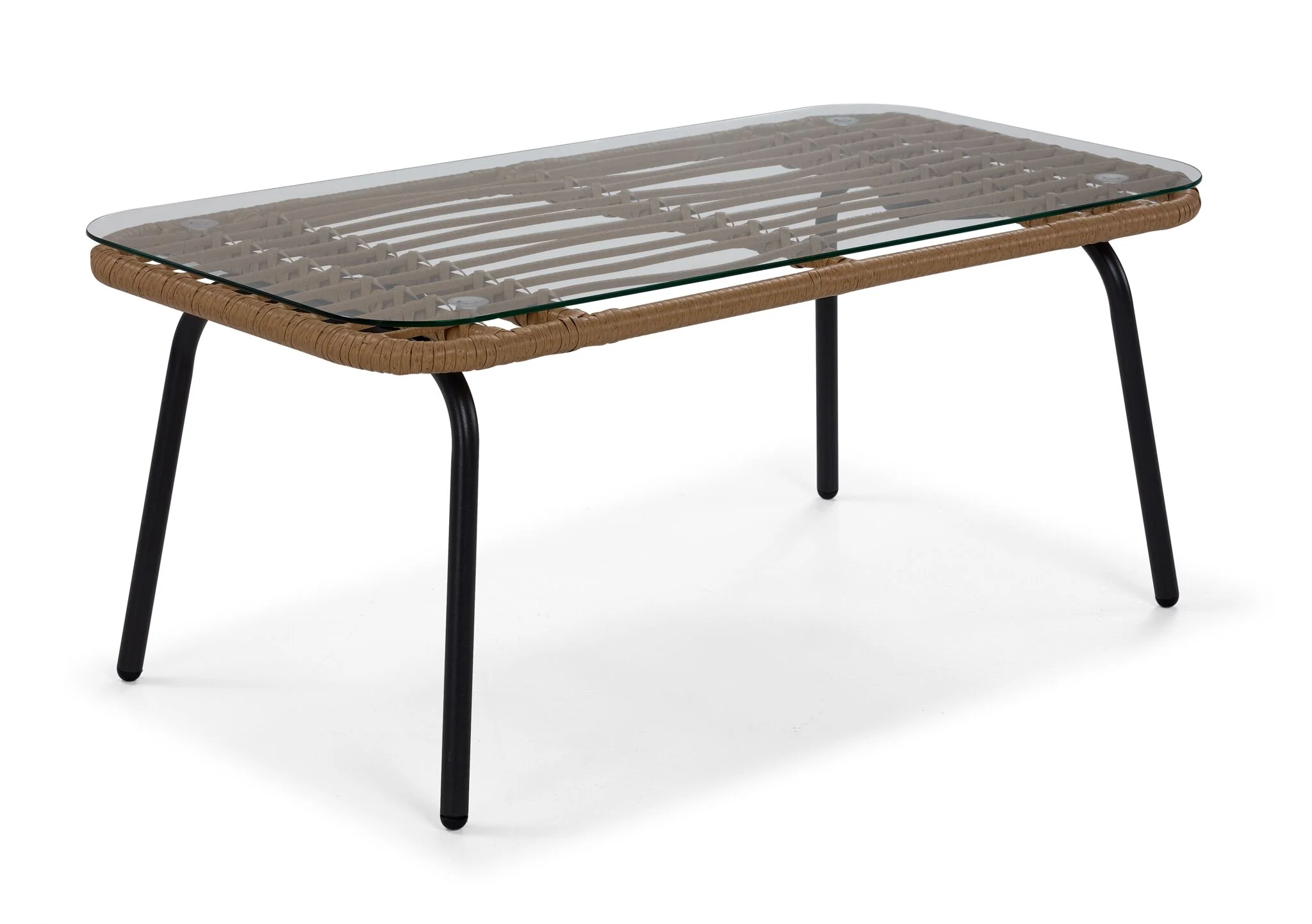 Belize 4 - Piece Outdoor Conversation Set - Beige & Black - Image 5