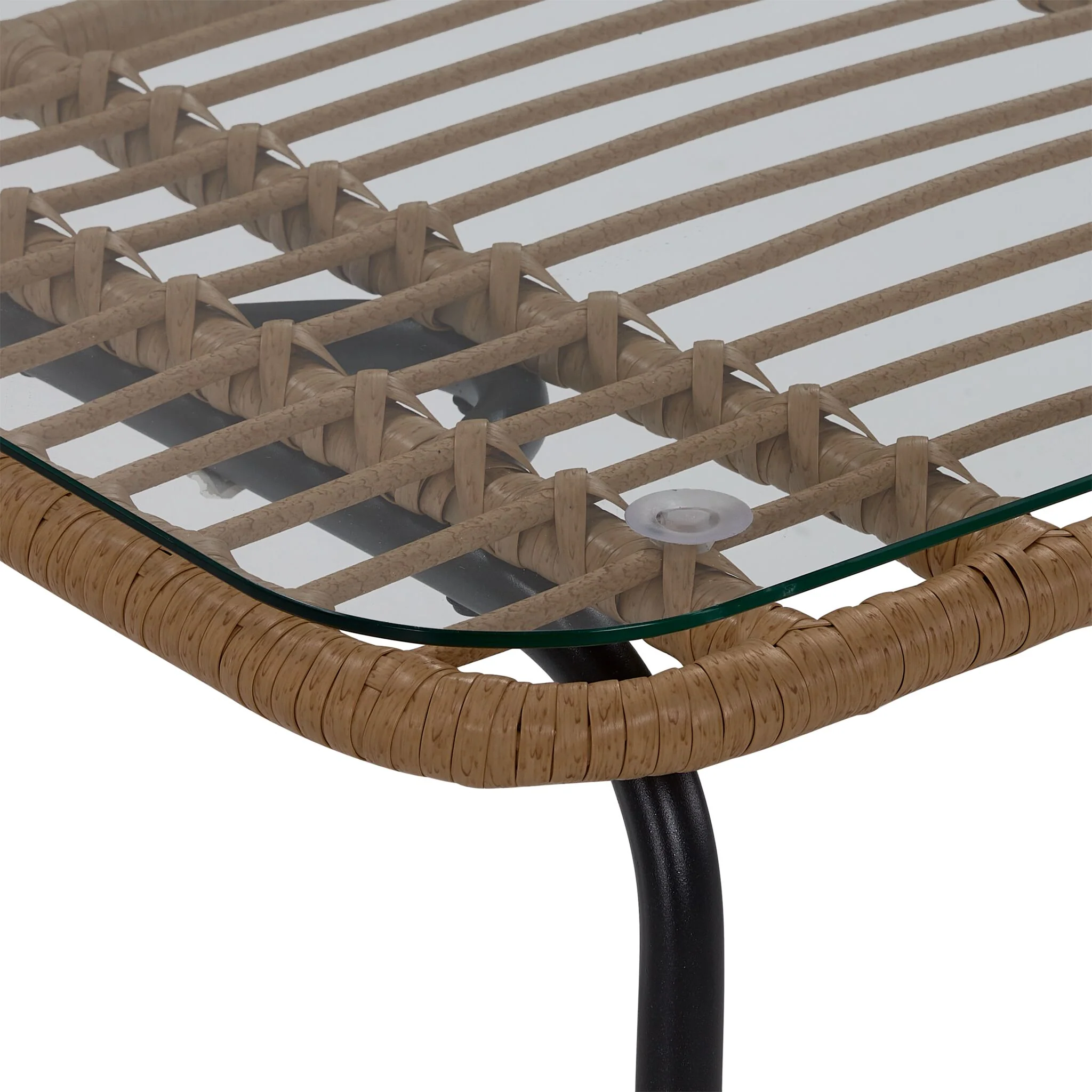 Belize 4 - Piece Outdoor Conversation Set - Beige & Black - Image 7