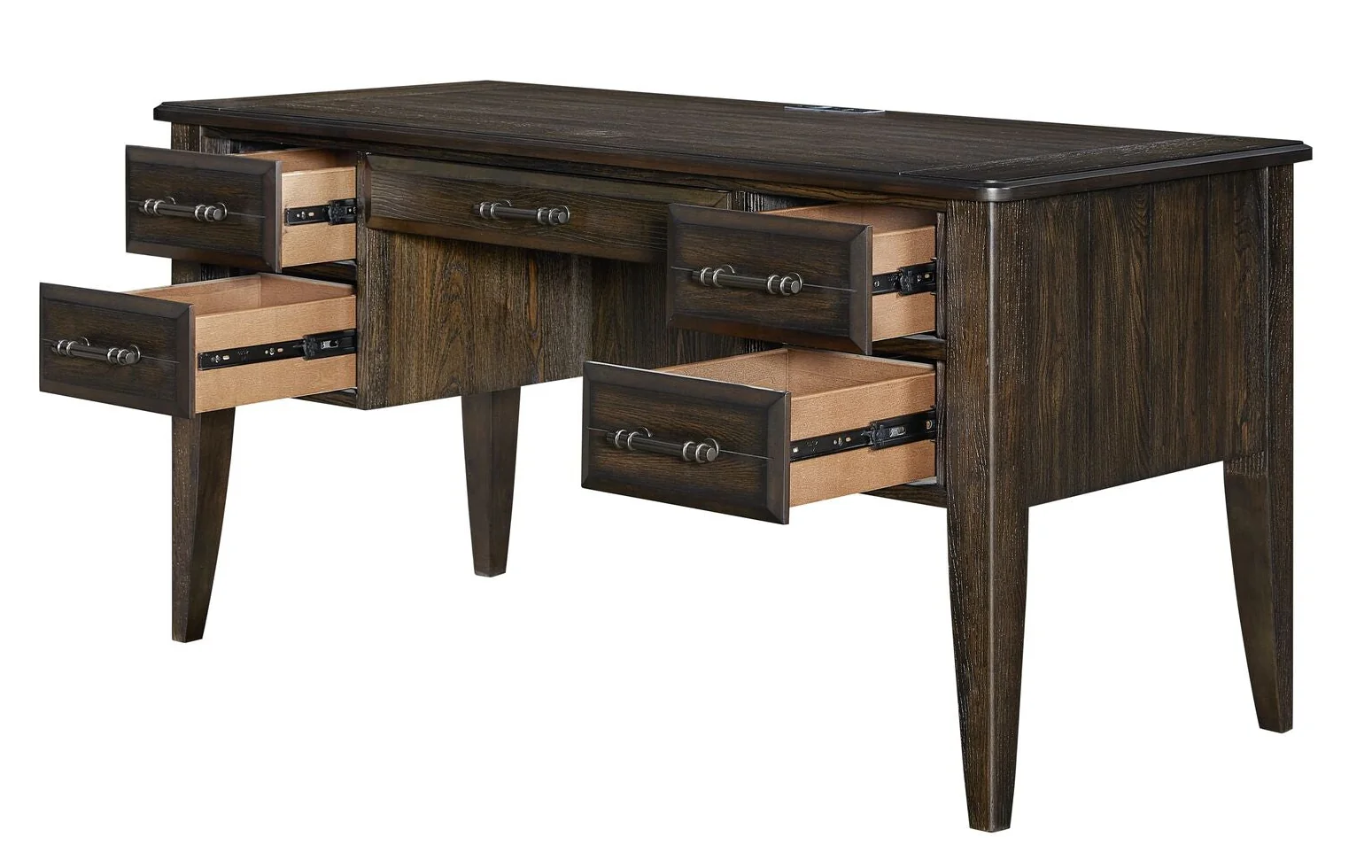 Bellamy Lane 5-Drawer Desk - Coffee - Image 4