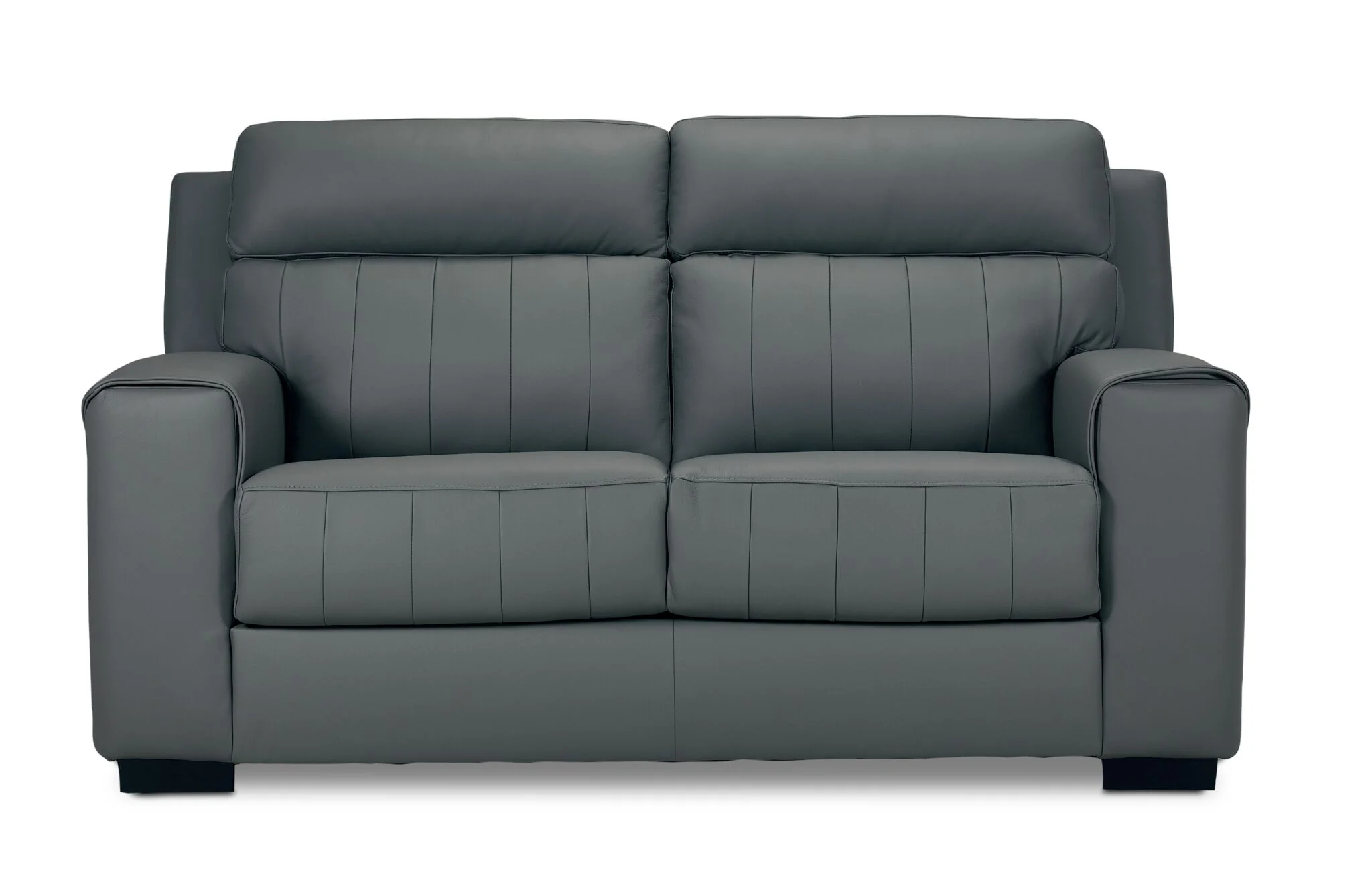 Benevento Leather Loveseat - Steel - Image 2