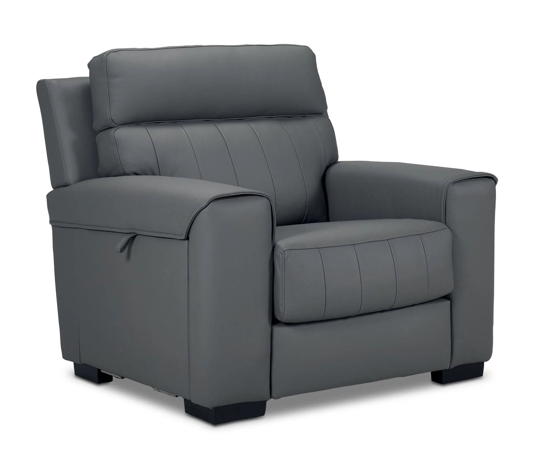 Benevento Leather Sofa, Loveseat and Chair Set - Steel - Image 4