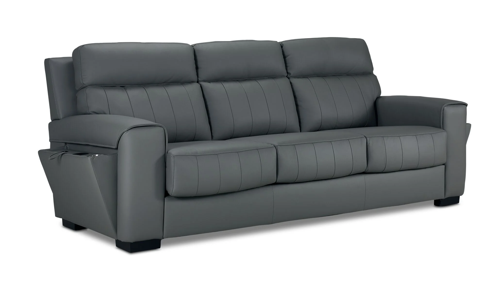 Benevento Leather Sofa - Steel - Image 3