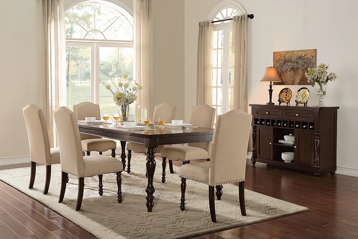 Benwick Dining Table - Dark Cherry - Image 2