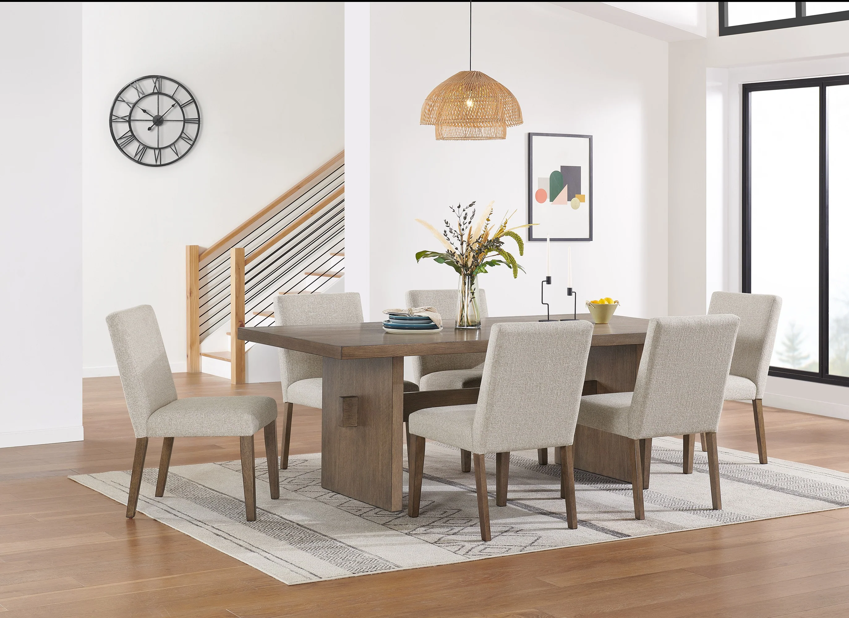 Biscotti 7-Piece Dining Set - Light Brown - Image 2