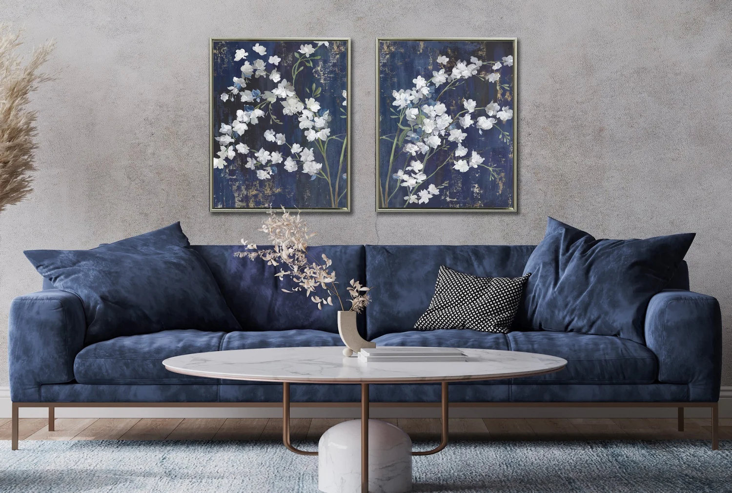 Blossoms in Indigo I Wall Art - Blue/White - 24 X 30 - Image 2