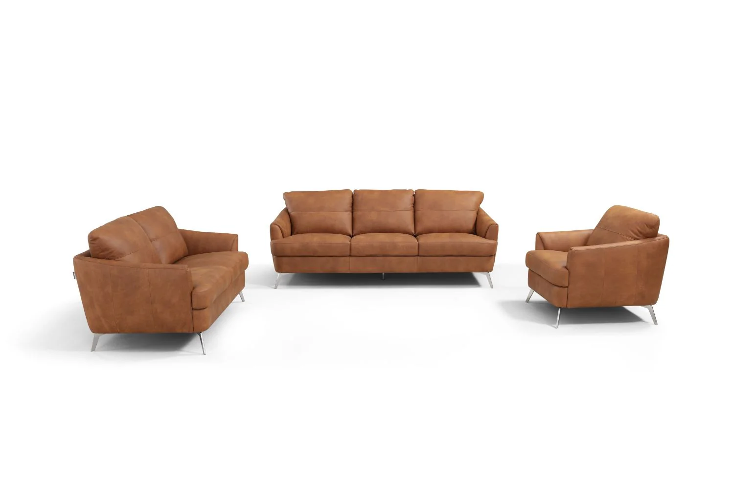 Bontadini Italian Leather Loveseat - Cappuccino - Image 5