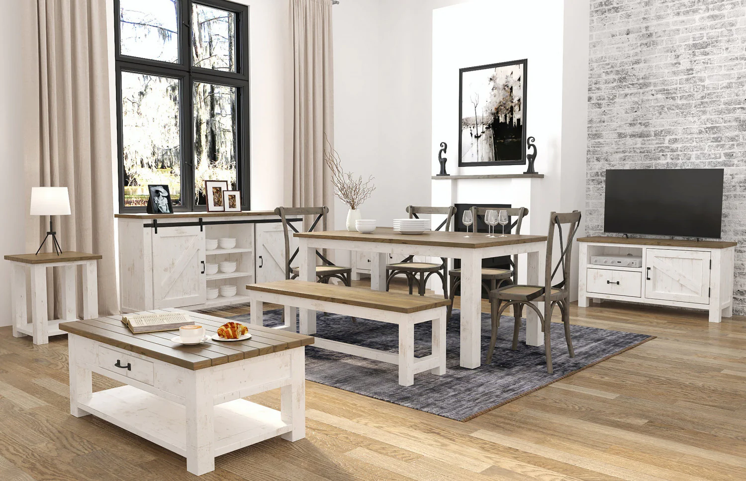 Borsgade Side Table - White/Natural - Image 4