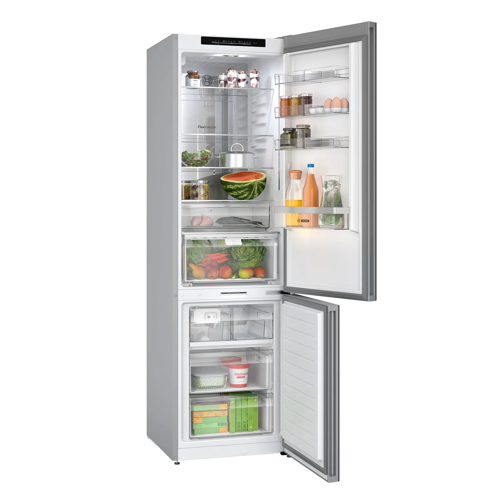 Bosch 24" 12.8 Cu. Ft. Black Glass Smart Counter-Depth-Bottom Freezer Refrigerator with Home Connect - B24CB80ESB - Image 2