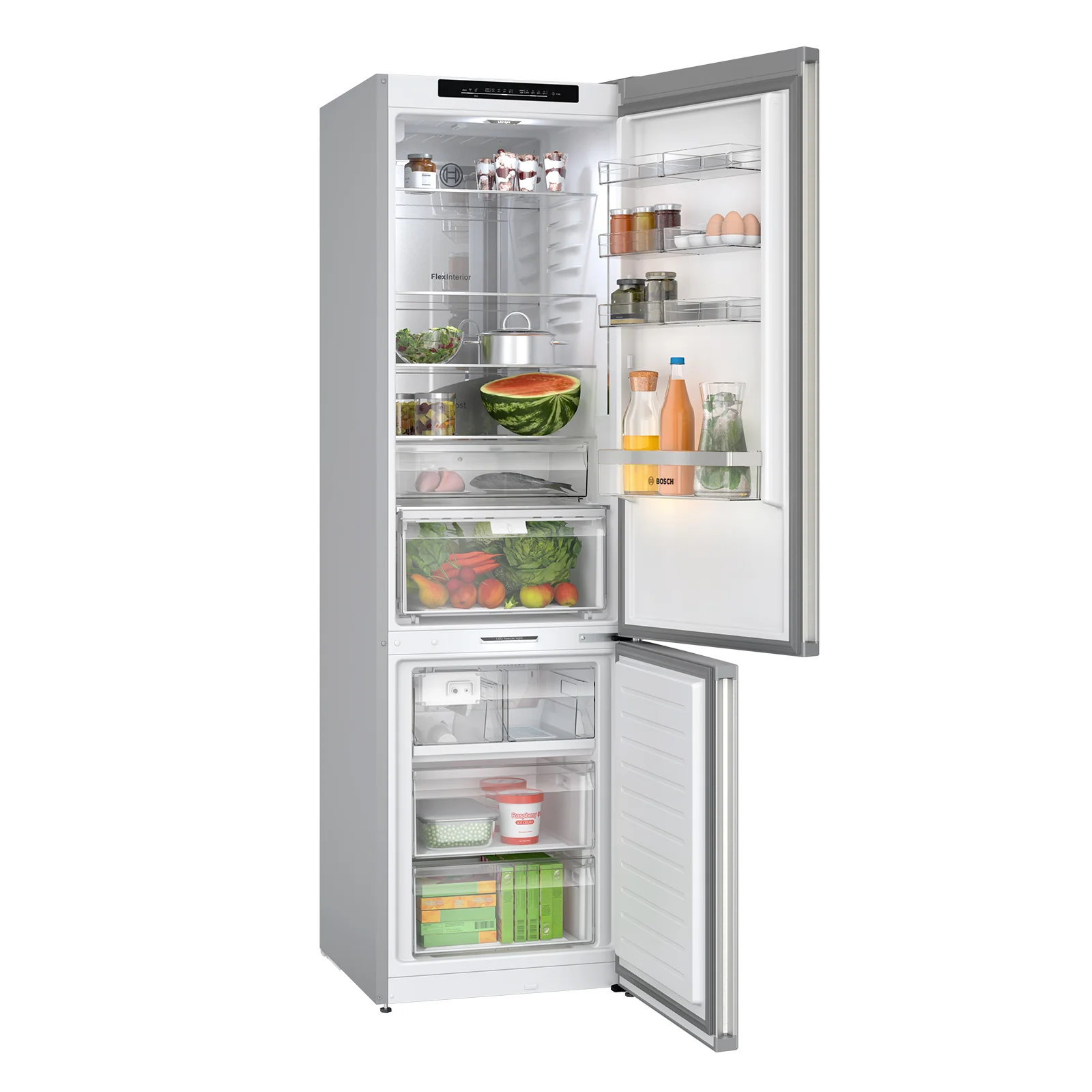 Bosch 24" 12.8 Cu. Ft. Stainless Steel Smart Counter-Depth Bottom-Freezer Refrigerator with Home Connect  - B24CB80ESS - Image 2