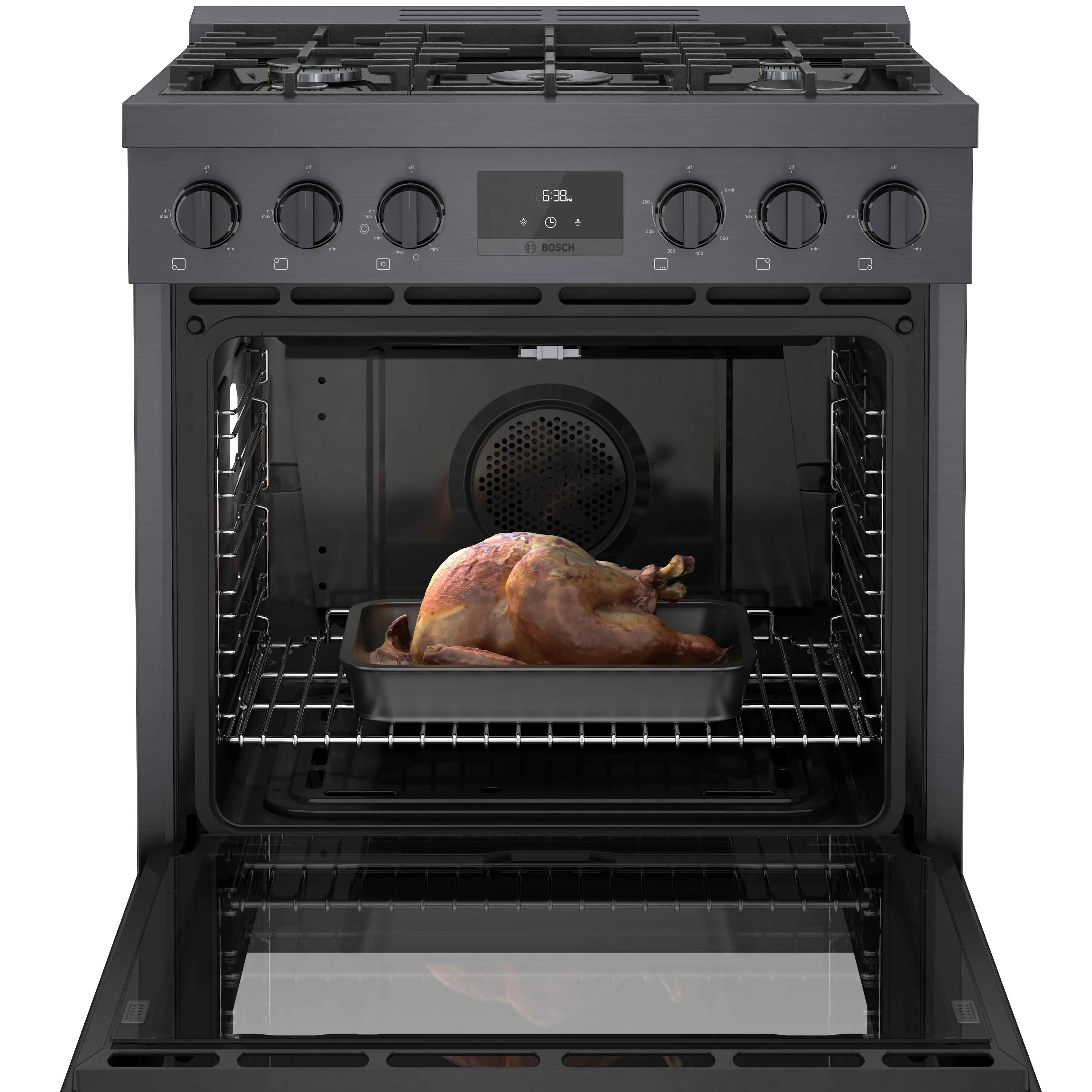 Bosch 30" Industrial Style Gas Range Black Stainless Steel - HGS8045UC - Image 4