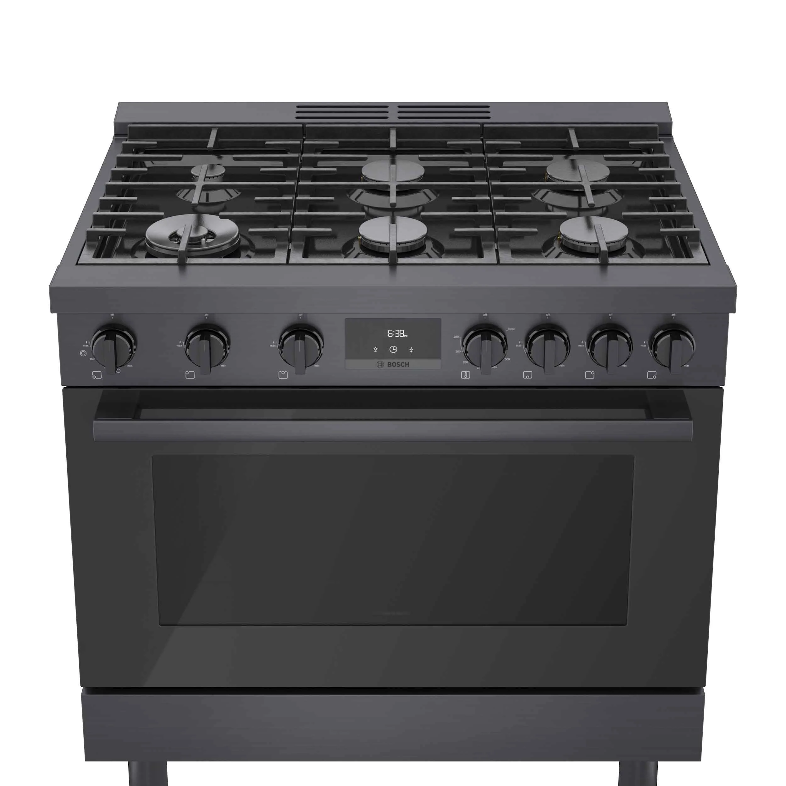 Bosch 36" Industrial Style Gas Range Black Stainless Steel - HGS8645UC - Image 2