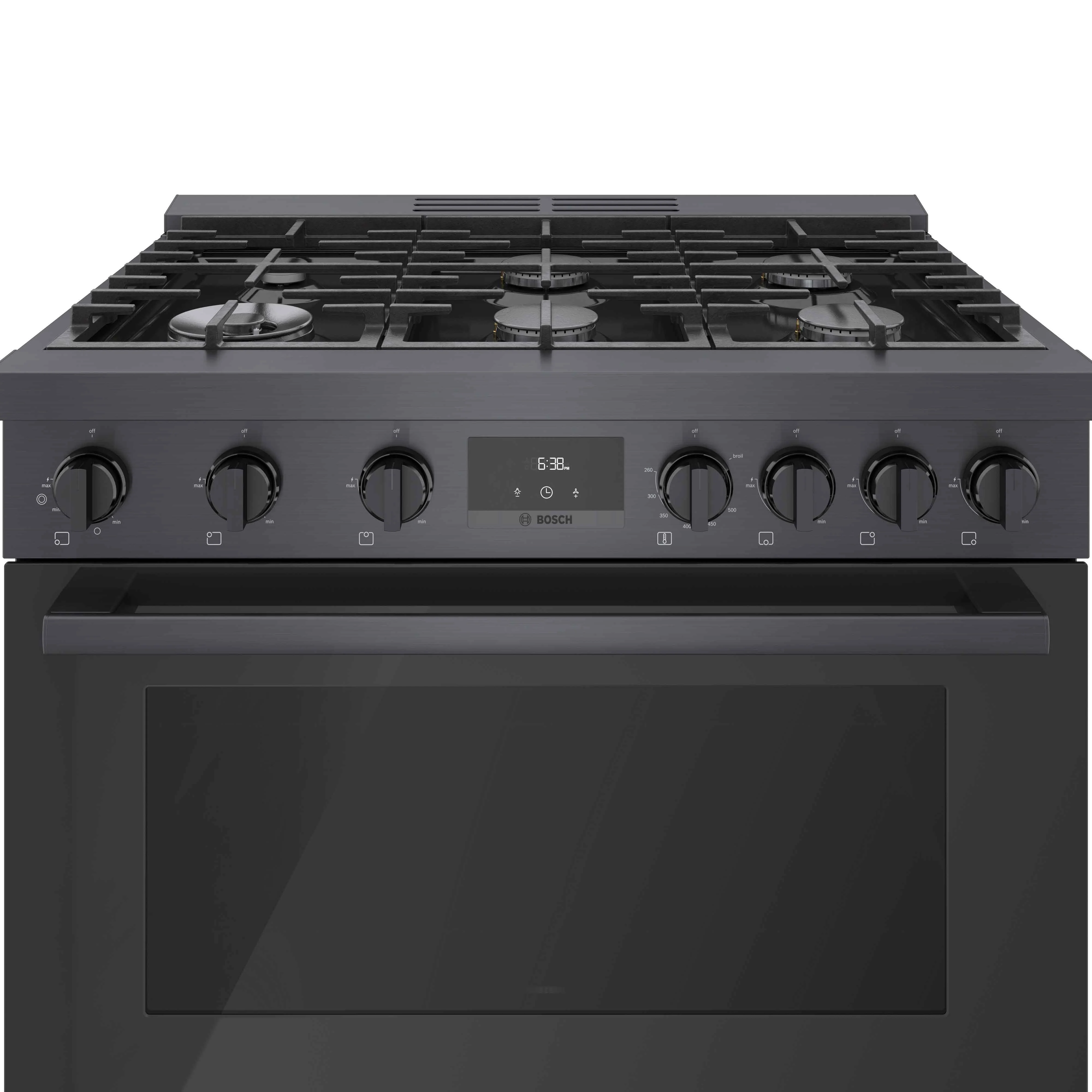 Bosch 36" Industrial Style Gas Range Black Stainless Steel - HGS8645UC - Image 8