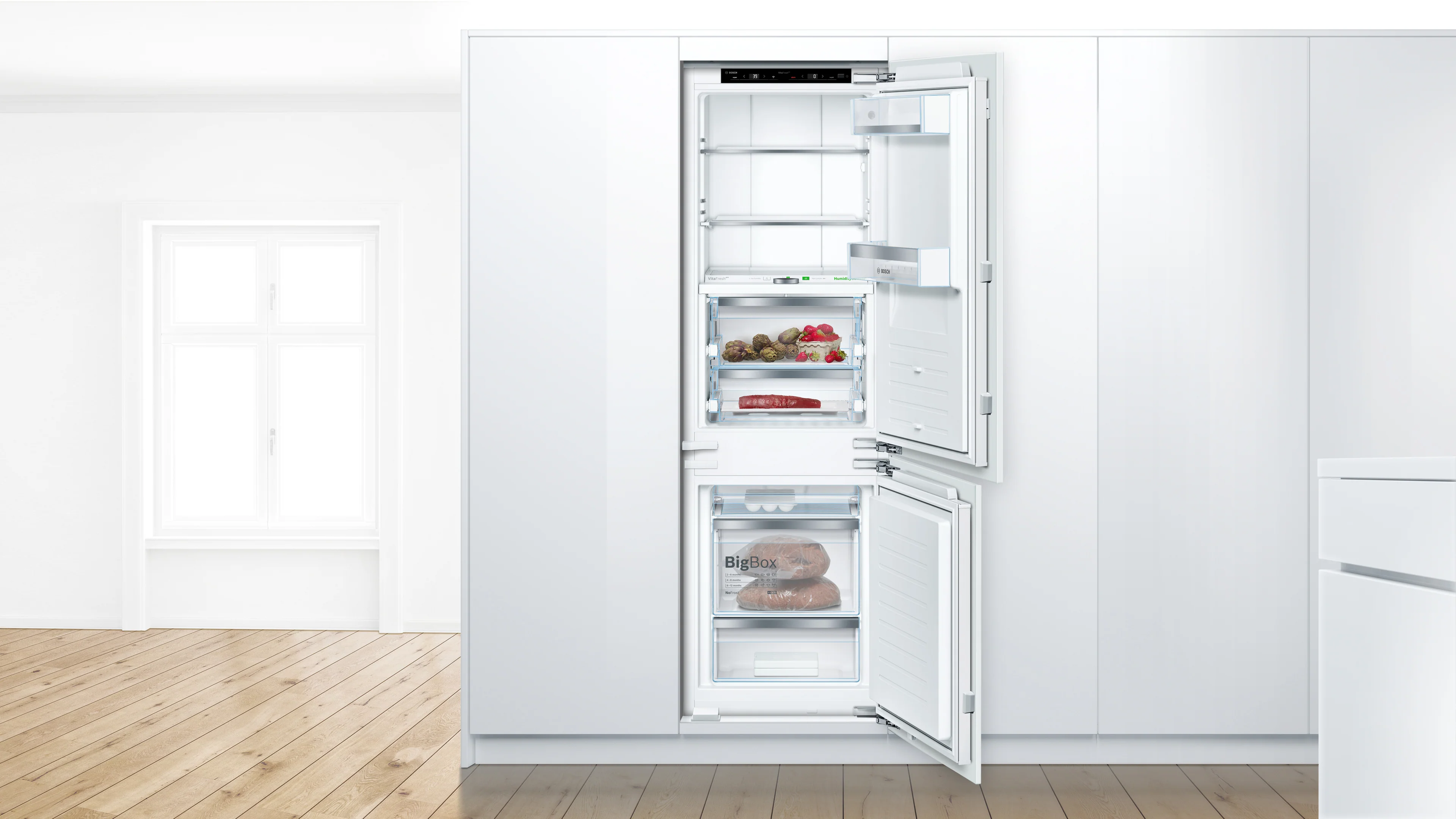 Bosch 800 Series 24" 8.3 Cu. Ft. Custom Panel Fully-Integrated Bottom Freezer - B09IB91NSP - Image 4