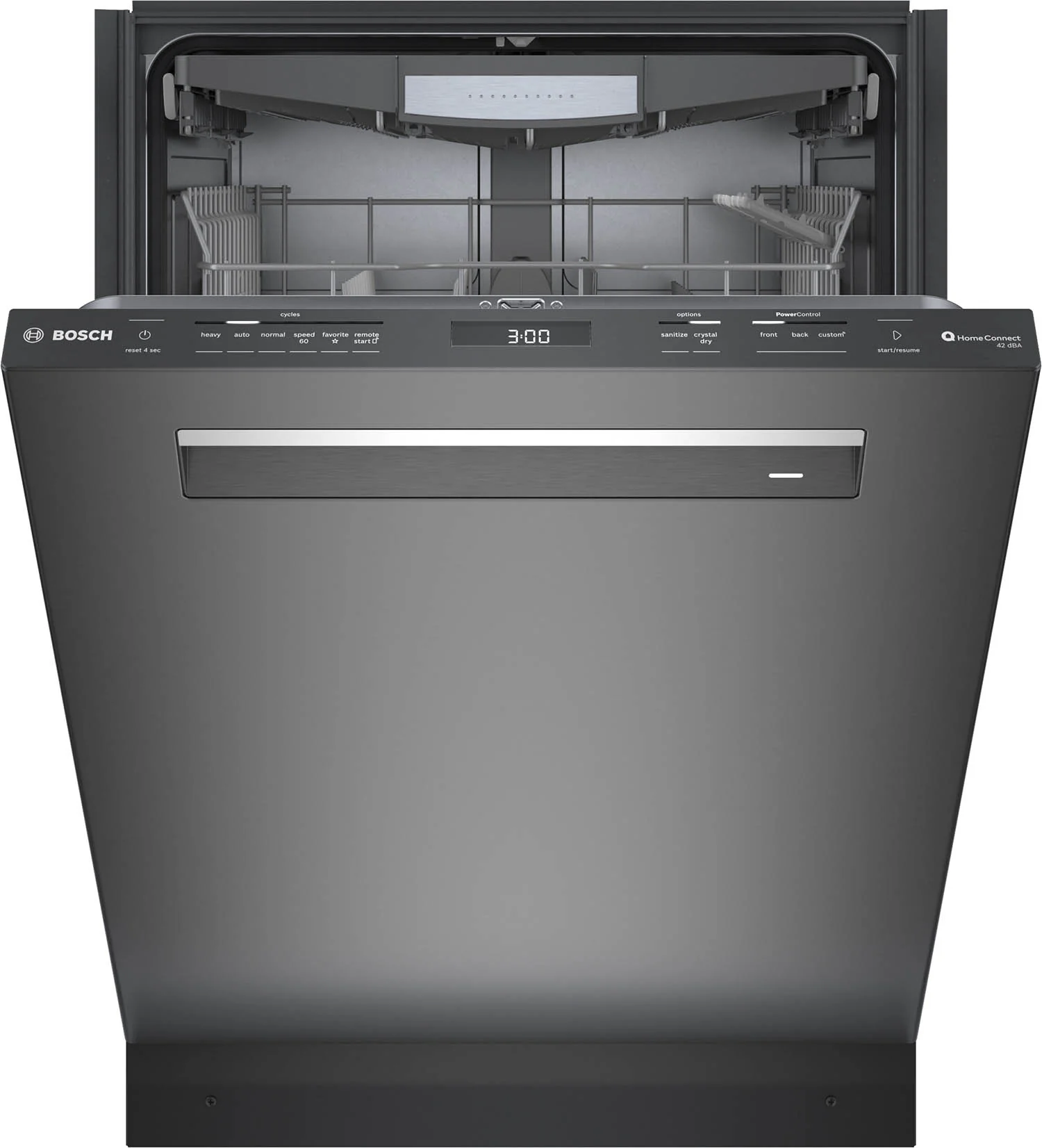 Bosch Black Stainless Steel 24" Smart Dishwasher with Home Connect, Third Rack - SHP78CM4N - Image 4