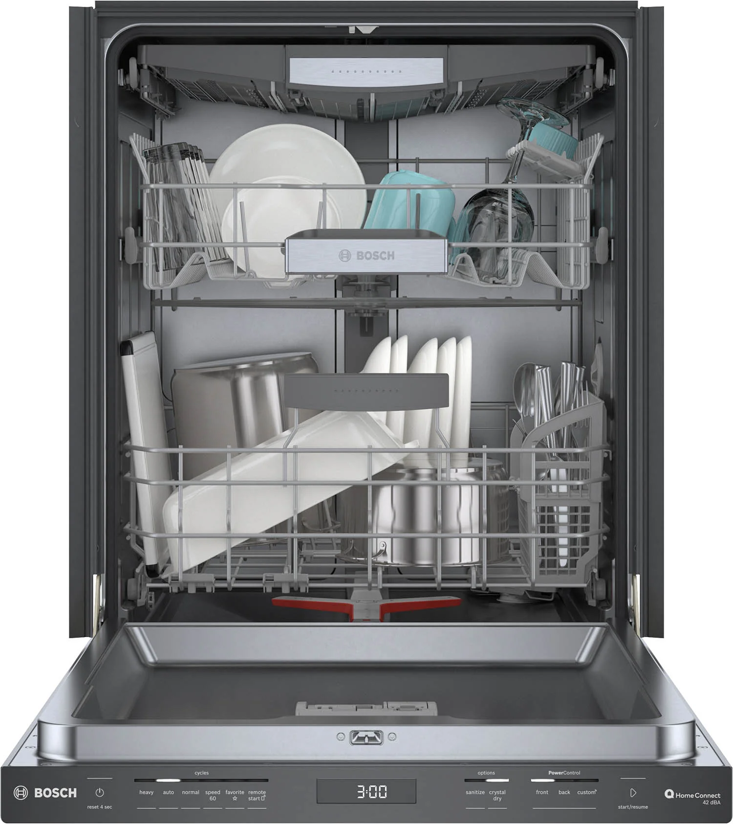 Bosch Black Stainless Steel 24" Smart Dishwasher with Home Connect, Third Rack - SHP78CM4N - Image 5