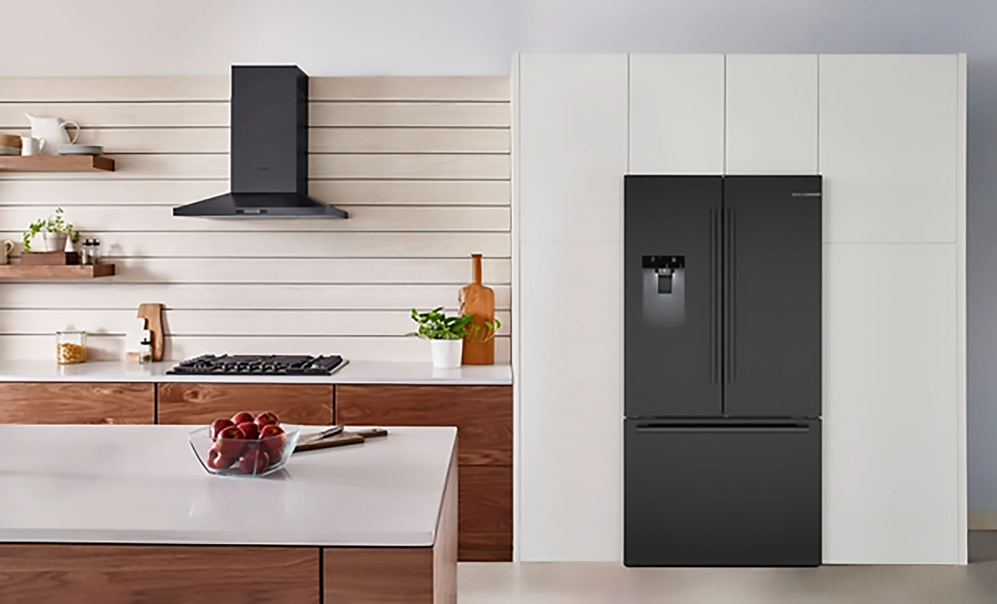 Bosch 500 Series 36" 26 Cu. Ft. Fingerprint Resistant Brushed Black Steel French Door Refrigerator - B36FD52SNB - Image 3