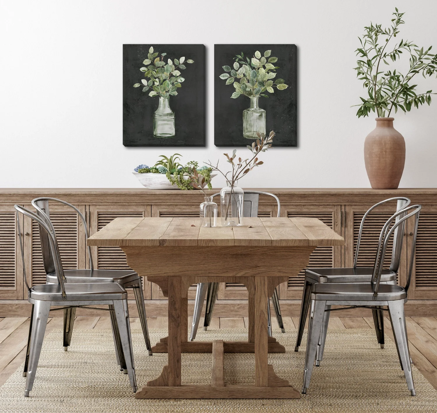 Botanical Still Life Wall Art - Charcoal - 16 X 20 -  Set of Two - Image 2