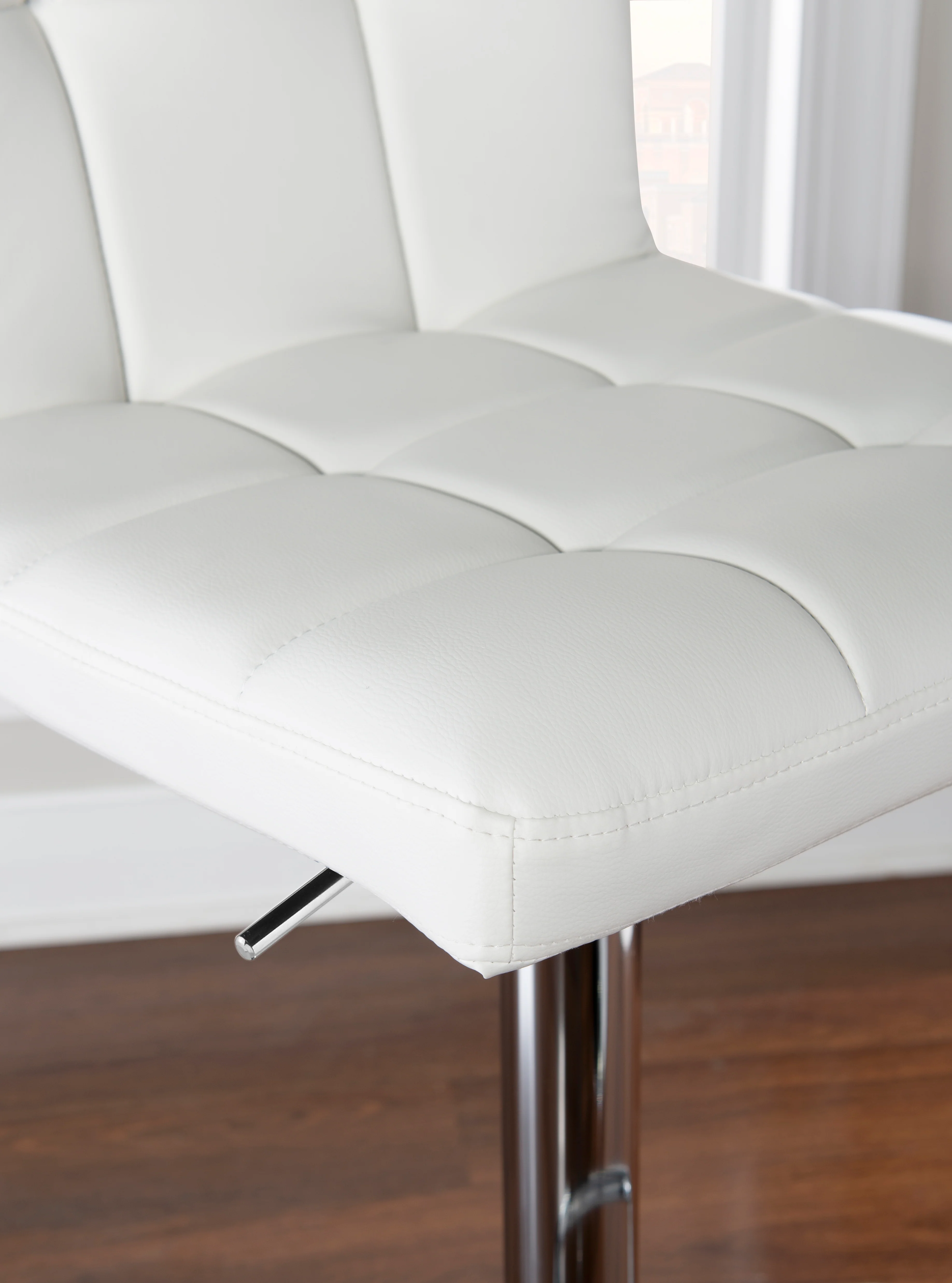 Brandt Bar Height Stool - White, Chrome - Image 4