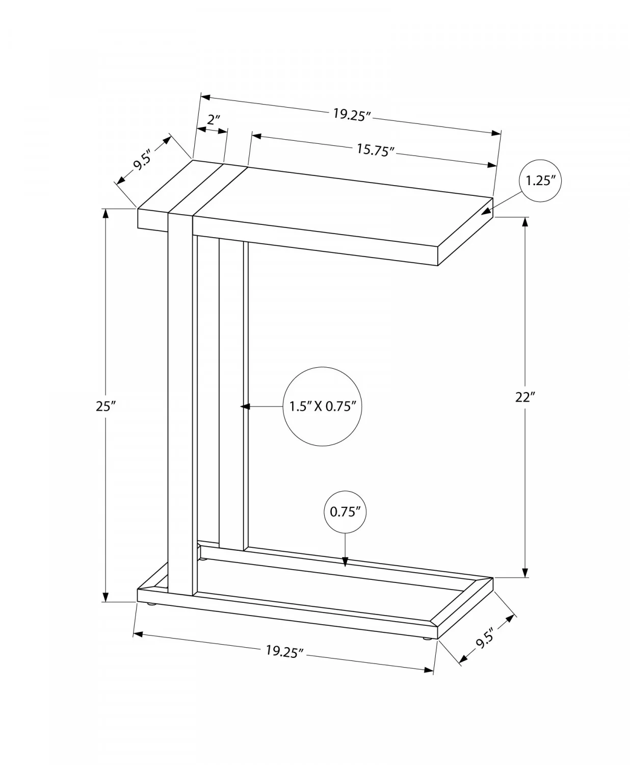 Brann Side Table - Black - Image 3