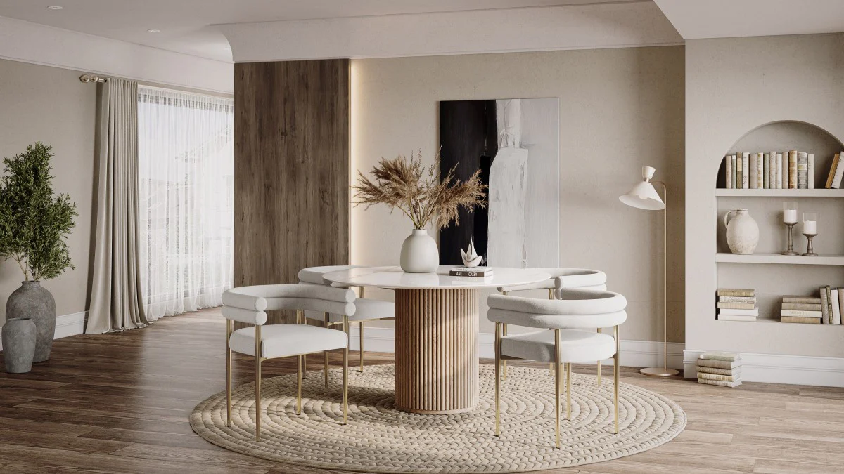 Brantley Dining Chair - Cream/Gold - Set of Two - Image 4